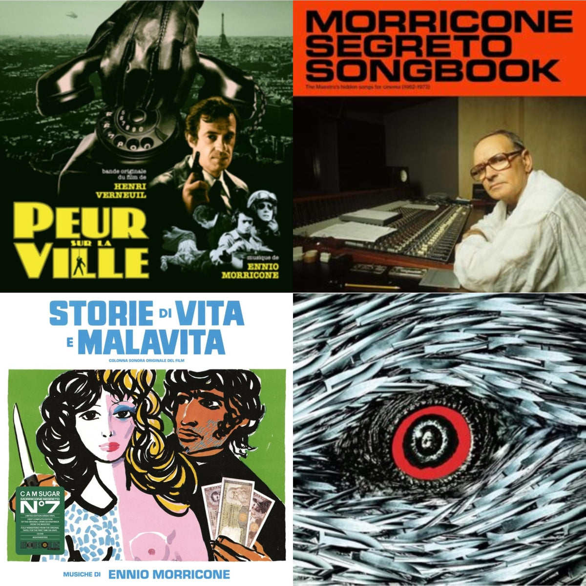Peur Sur La Ville (Gatefold Sleeve Designed By Eric Adrian Lee) & Morricone Segreto Songbook (1962-1973) (2LP) & Storie Di Vita E Malavita (Colonna Sonora Originale Del Film) & Bird With The Crystal Plumage (140G/Crystal Clear LP Vinyl)