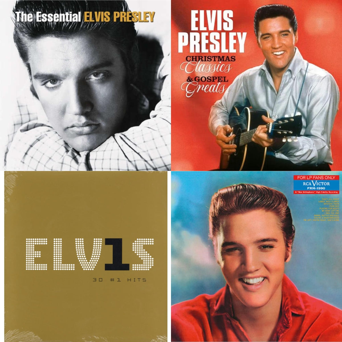 Christmas Classics & Gospel Greats (Ams Exclusive) (Snowy White LP Vinyl) & For LP Fans Only (Translucent Blue Vinyl/180G) & Elvis 30 #1 Hits (2LP/180G) & Essential Elvis Presley