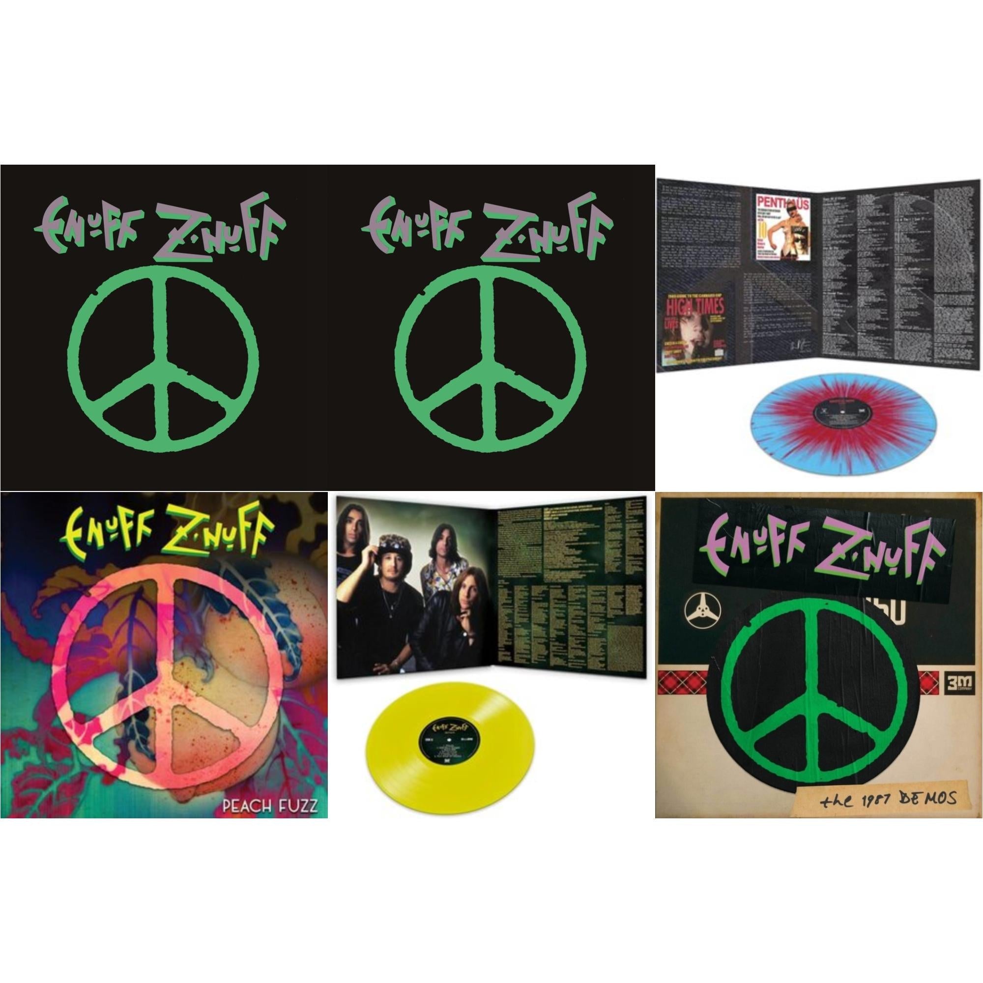 Enuff Z'nuff (180G/Purple LP Vinyl/Limited Edition) & Enuff Z'nuff (180G/Green LP Vinyl/Limited Edition) & 1985 (Blue & Red Starburst LP Vinyl) & Peach Fuzz (Peach LP Vinyl) & Seven (Yellow LP Vinyl/Reissue) & 1987 Demos (Green LP Vinyl)