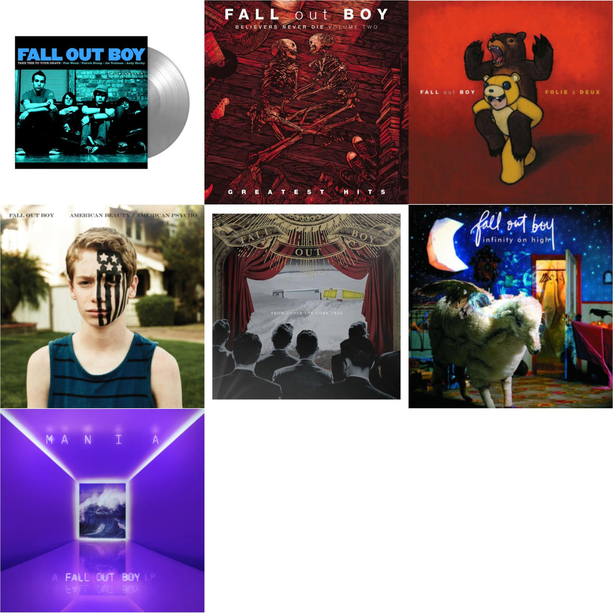 Take This To Your Grave (Fbr 25Th Anniversary Edition/Silver LP Vinyl) & Believers Never Die (Vol. 2) & Folie A Deux & American Beauty / American Psycho & From Under The Cork Tree & Infinity On High & M A N I  A (LP)