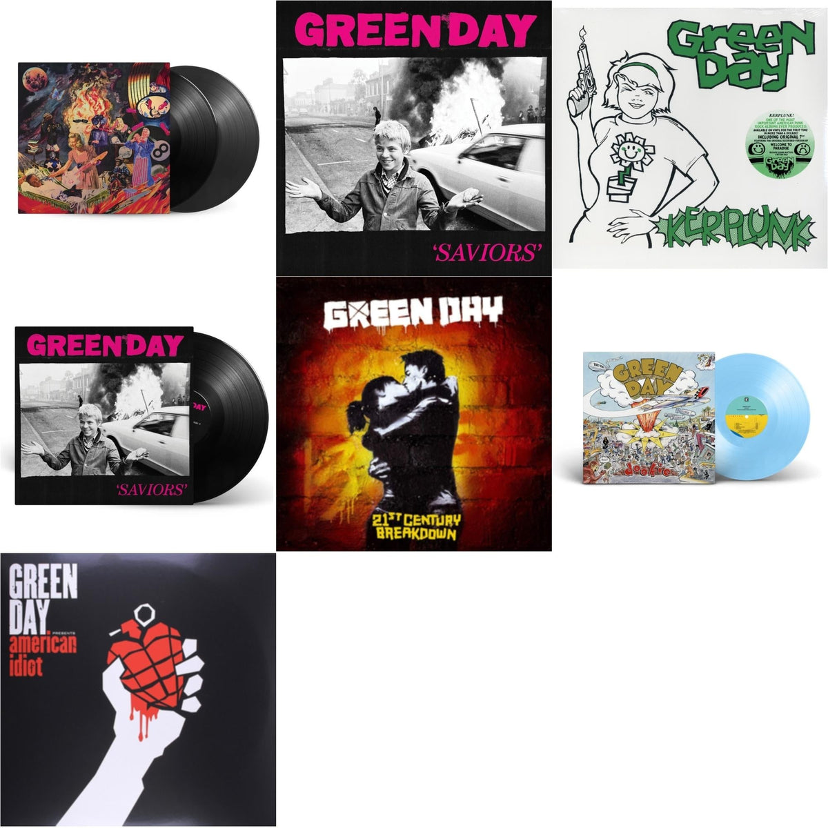 Dookie (X) (Baby Blue LP Vinyl) & Saviors (180G/Deluxe LP Vinyl) & Saviors & American Idiot & Insomniac (25Th Anniversary/2LP) & 21St Century Breakdown & Kerplunk (120G/7Inch Single)