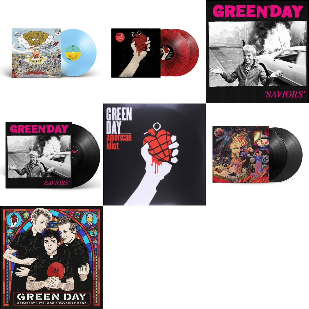 Dookie (X) (Baby Blue LP Vinyl) & American Idiot (2LP/Red & Black Splatter Vinyl) & Saviors (180G/Deluxe LP Vinyl) & Saviors & American Idiot & Insomniac (25Th Anniversary/2LP) & Greatest Hits: God's Favorite Band (X)