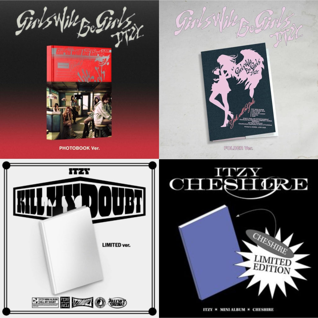 Girls Will Be Girls (Photobook Ver.) & Girls Will Be Girls (Folder Ver.) & Kill My Doubt (Limited Edition) & Cheshire (Limited Edition)