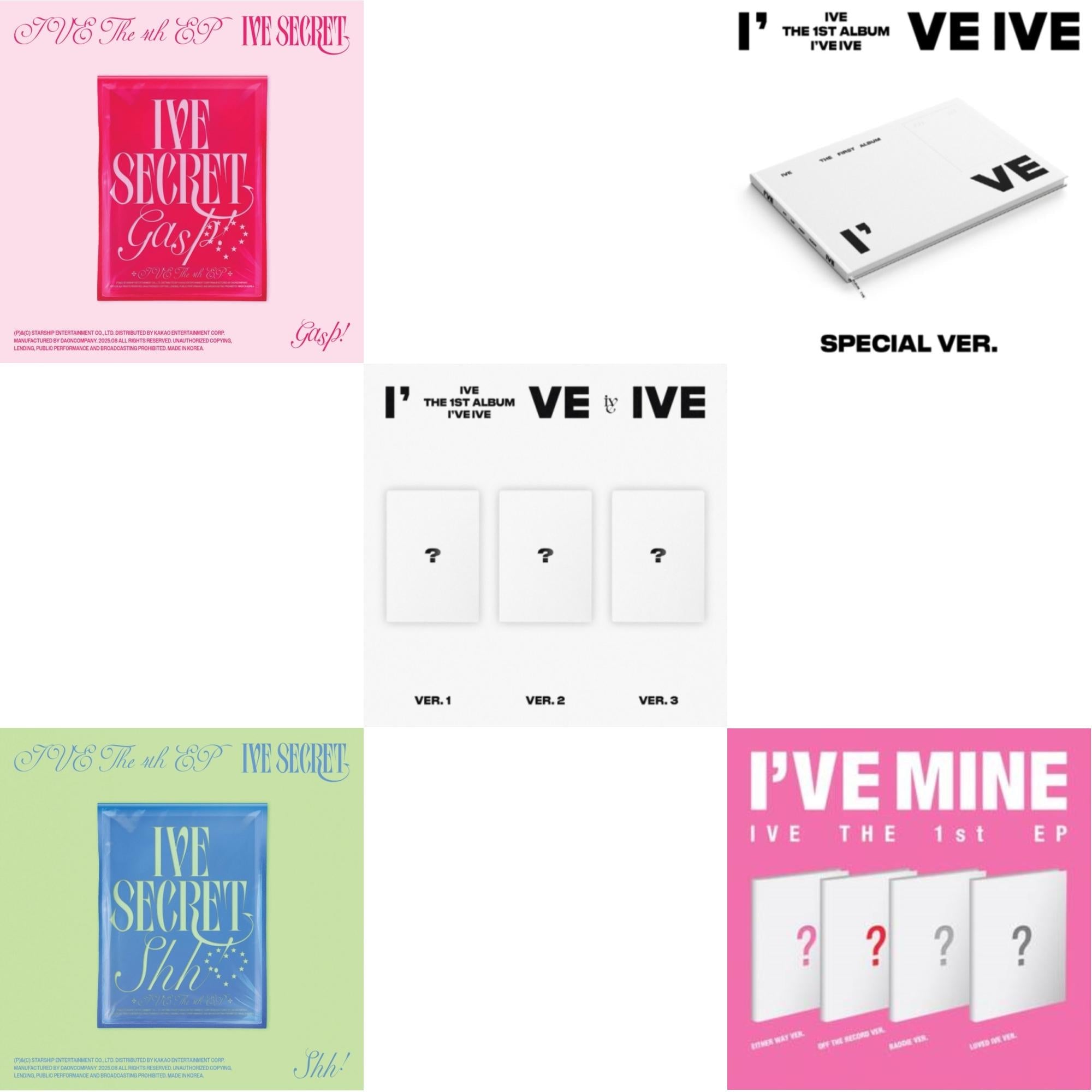 Ive The 4Th Ep Ive Secret (Gasp! Ver.) & Ive The 4Th Ep Ive Secret (Shh Ver.) & I've Ive: Vol.1 & I've Ive (Volume 1/Special Version) & I've Mine 1St Ep