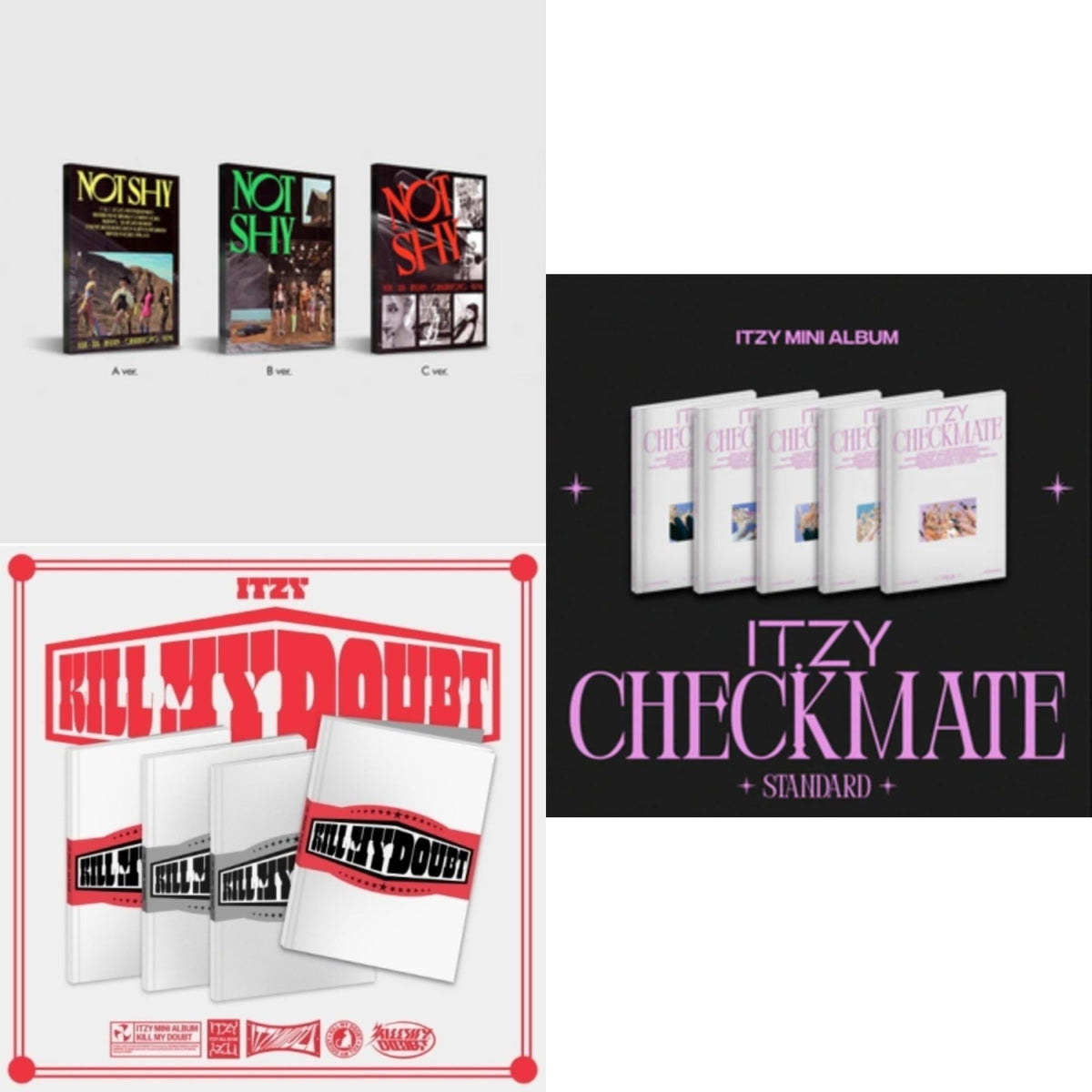 Itzy - Not Shy & Kill My Doubt (Standard) & Checkmate (Standard Edition) - CD Bundle