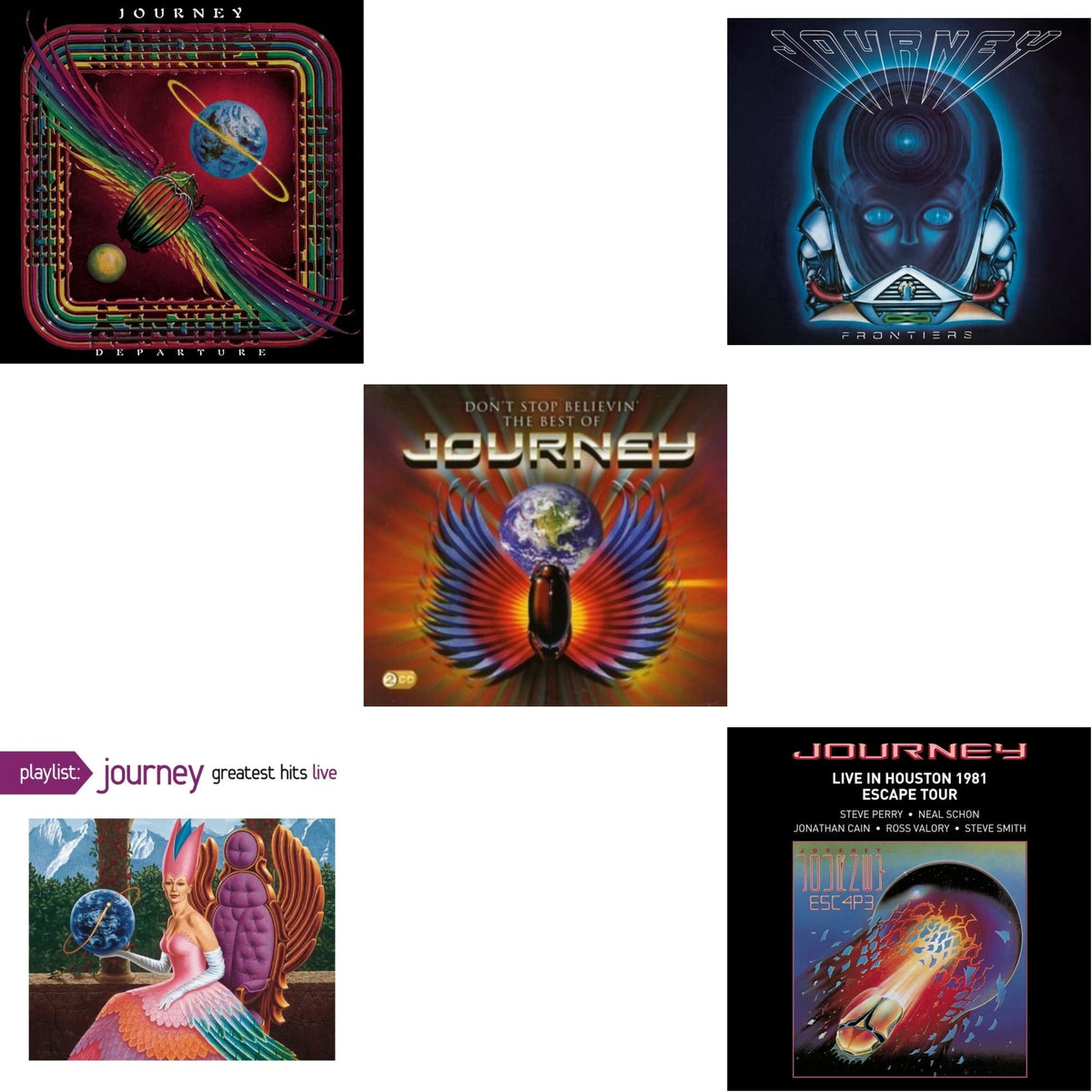Departure & Dont Stop Believin: Best Of & Playlist: Journey Greatest Hits Live & Frontiers & Live In Houston 1981: The Escape Tour