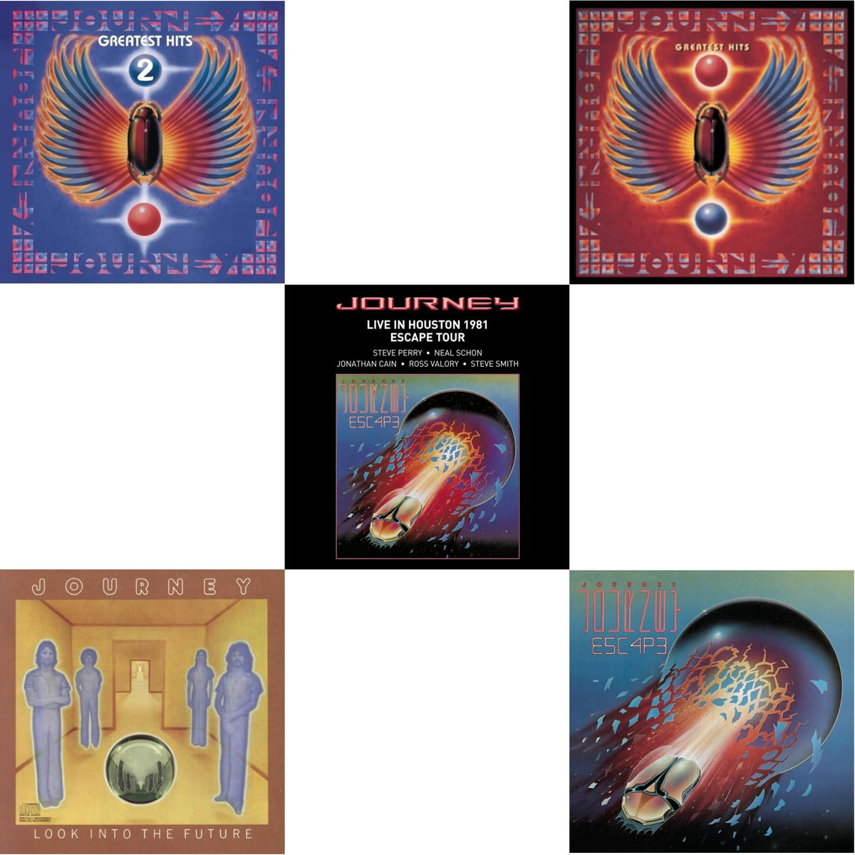 Greatest Hits & Look Into The Future & Journey's Greatest Hits Vol.2 & Escape & Live In Houston 1981: The Escape Tour