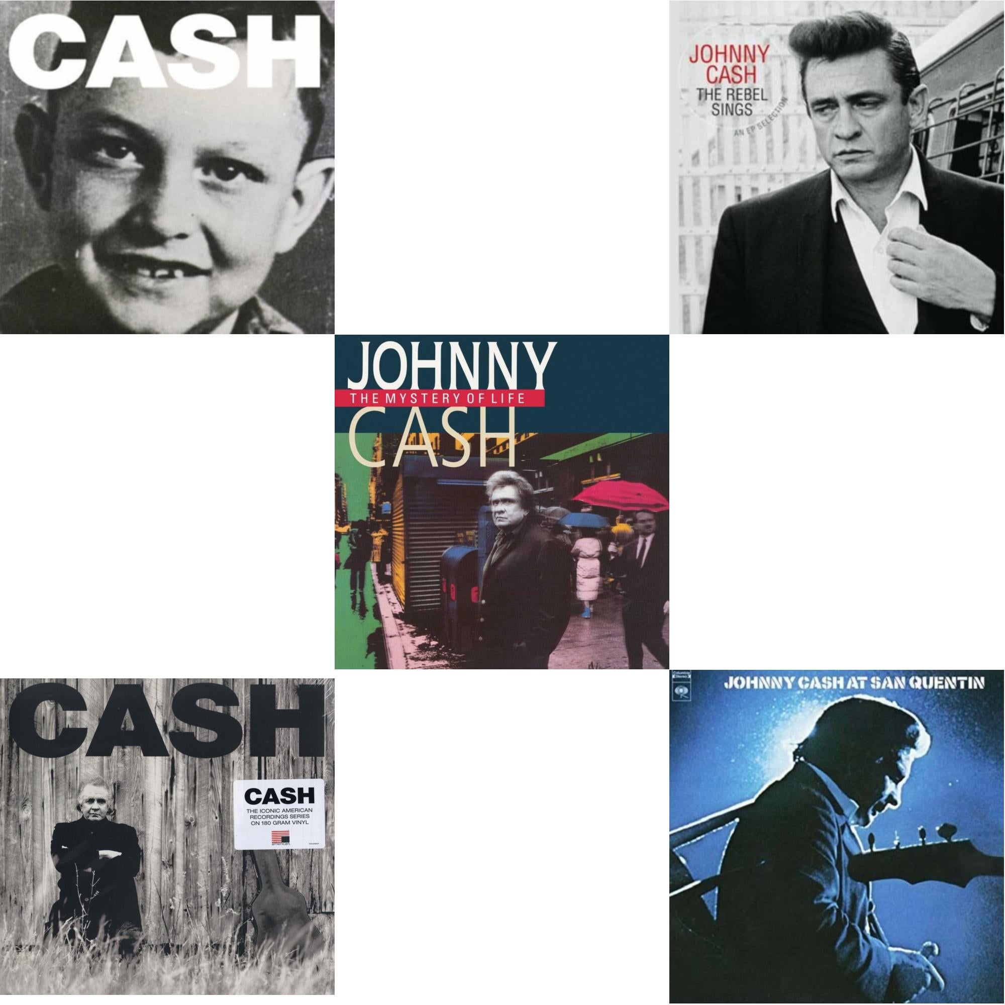 American Vi: Ain't No Grave & American Ii: Unchained (180G) & Mystery Of Life & Rebel Sings (Crystal Clear & Solid Silver LP Vinyl) & At San Quentin