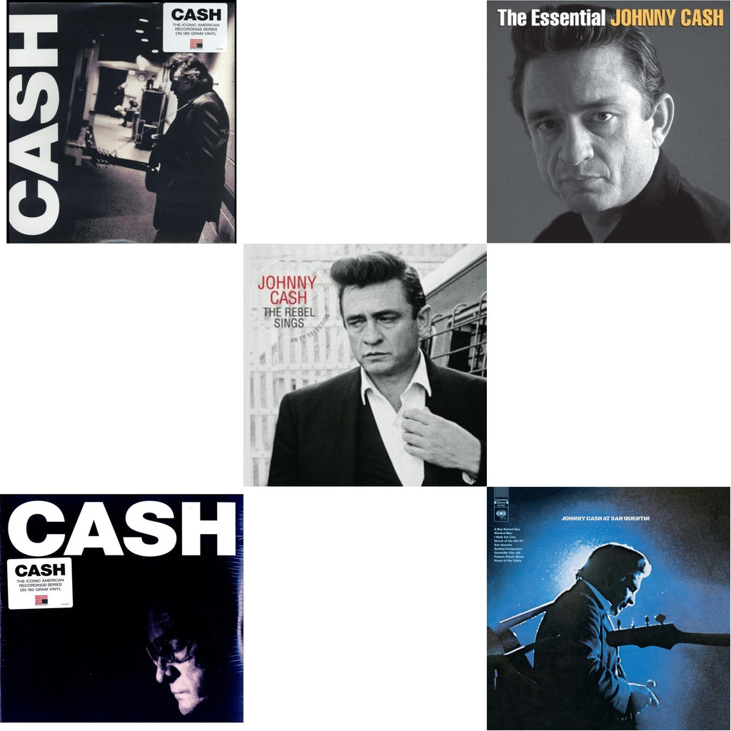 At San Quentin & American Iii: Soitary Man & American Iv: The Man Comes Around & Rebel Sings (Crystal Clear & Solid Silver LP Vinyl) & Essential Johnny Cash