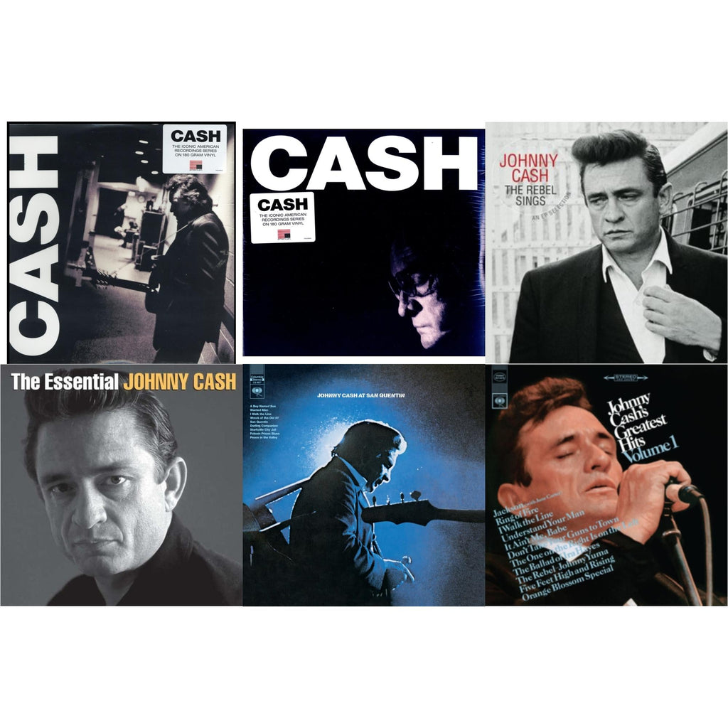 At San Quentin & Greatest Hits, Volume 1 & American Iii: Soitary Man & American Iv: The Man Comes Around & Rebel Sings (Crystal Clear & Solid Silver LP Vinyl) & Essential Johnny Cash