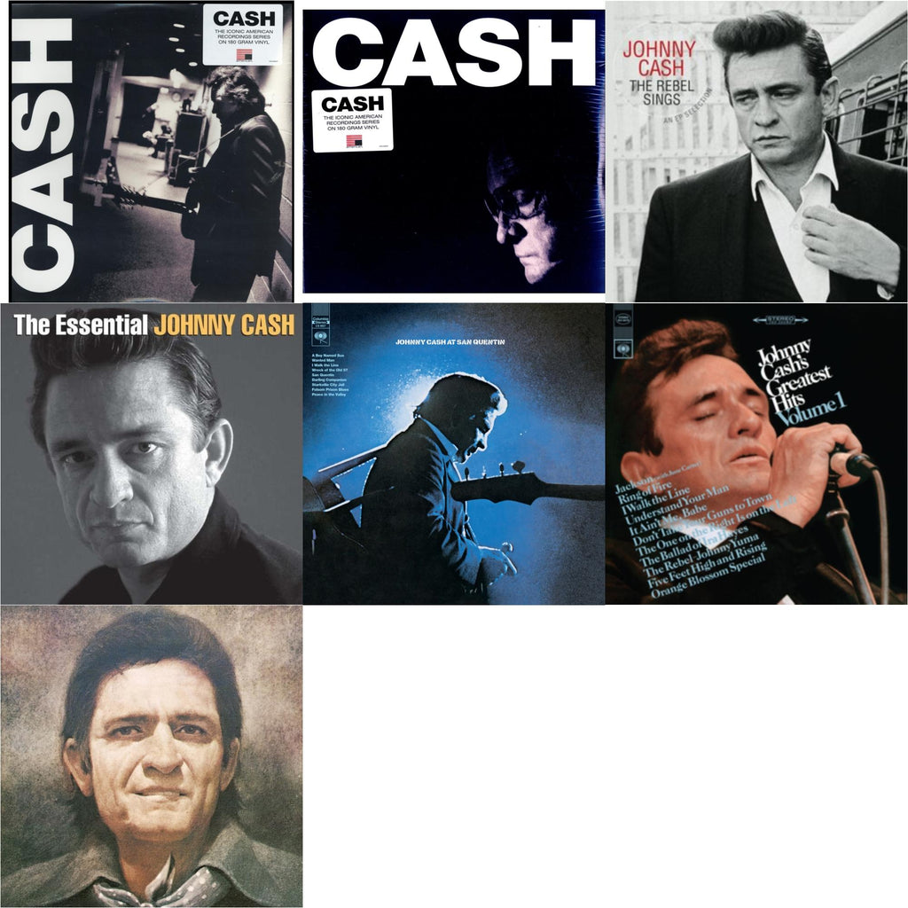 At San Quentin & Greatest Hits, Volume 1 & Johnny Cash Collection: His Greatest Hits, Volume 2 & American Iii: Soitary Man & American Iv: The Man Comes Around & Rebel Sings (Crystal Clear & Solid Silver LP Vinyl) & Essential Johnny Cash