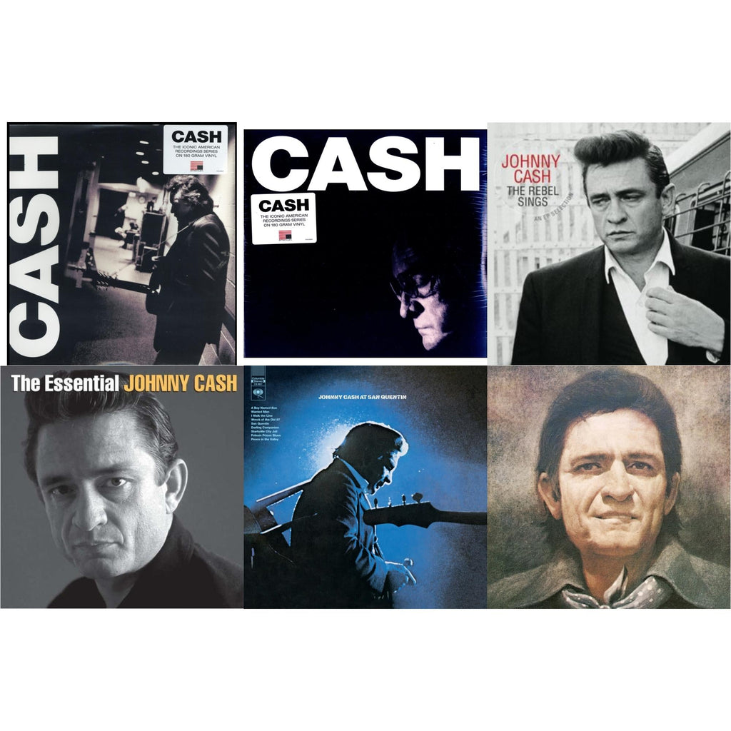 At San Quentin & Johnny Cash Collection: His Greatest Hits, Volume 2 & American Iii: Soitary Man & American Iv: The Man Comes Around & Rebel Sings (Crystal Clear & Solid Silver LP Vinyl) & Essential Johnny Cash