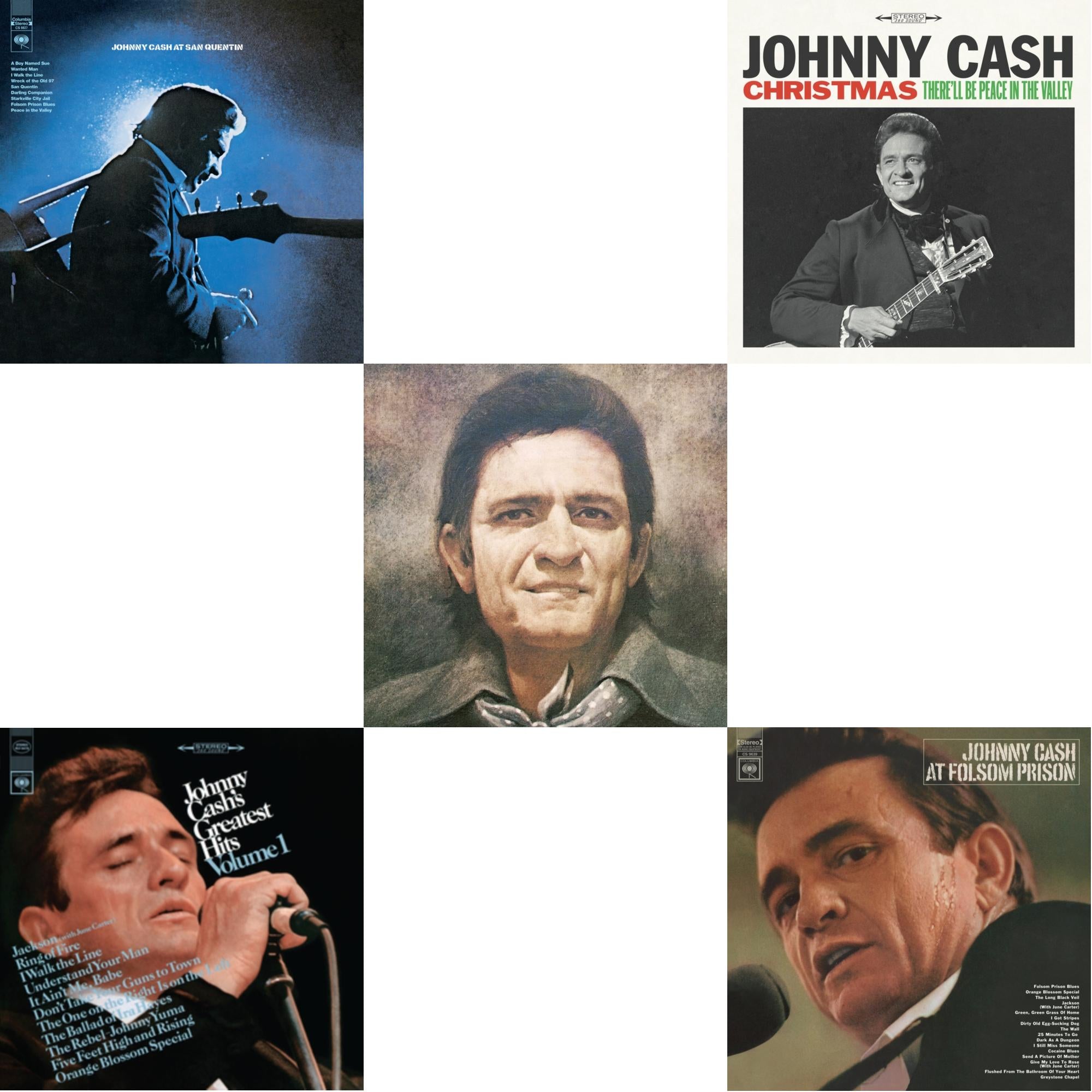 At Folsom Prison & At San Quentin & Greatest Hits, Volume 1 & Johnny Cash Collection: His Greatest Hits, Volume 2 & Christmas: There'll Be Peace In The Valley
