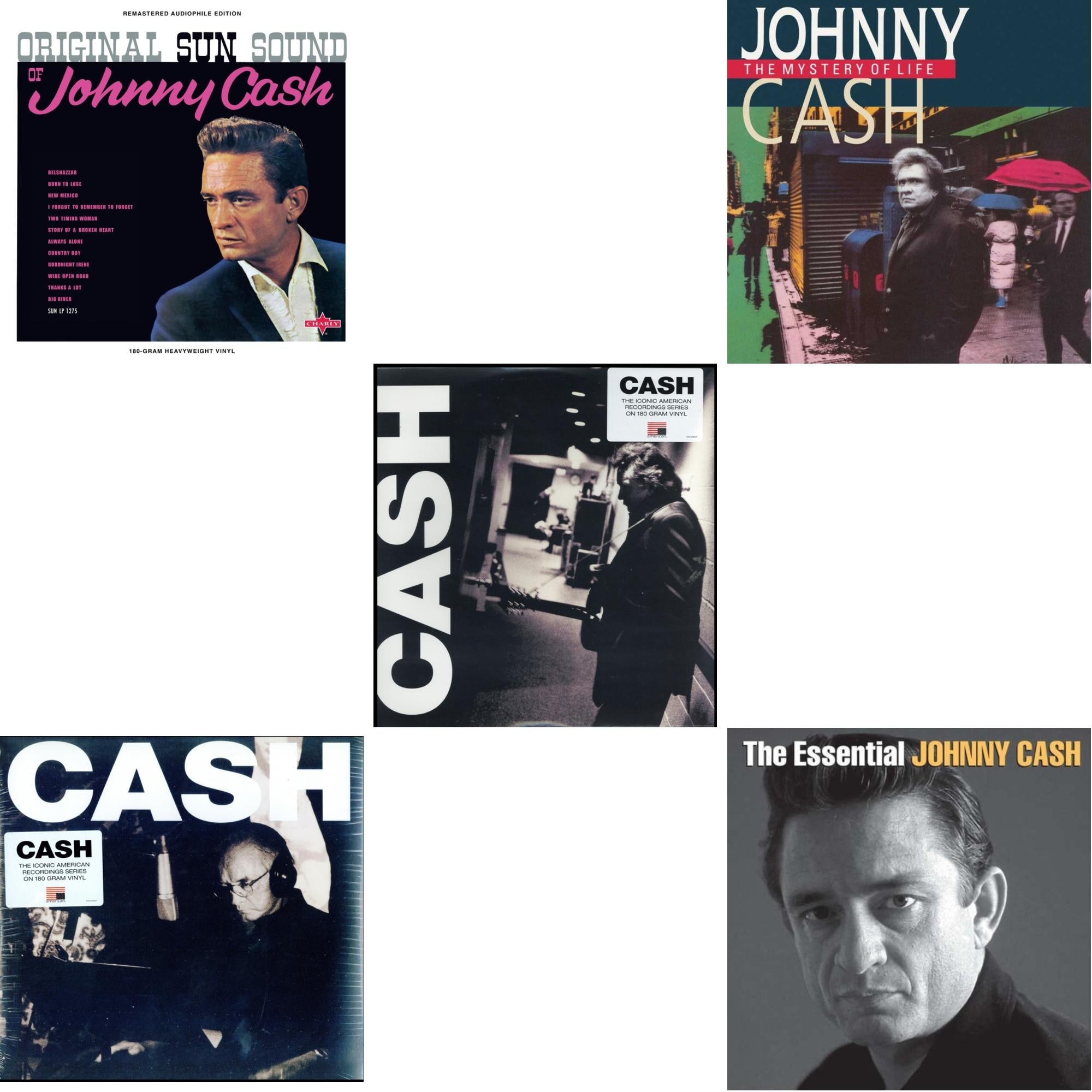 Original Sun Sound Of Johnny Cash & American V: A Hundered Ways & American Iii: Soitary Man & Mystery Of Life & Essential Johnny Cash