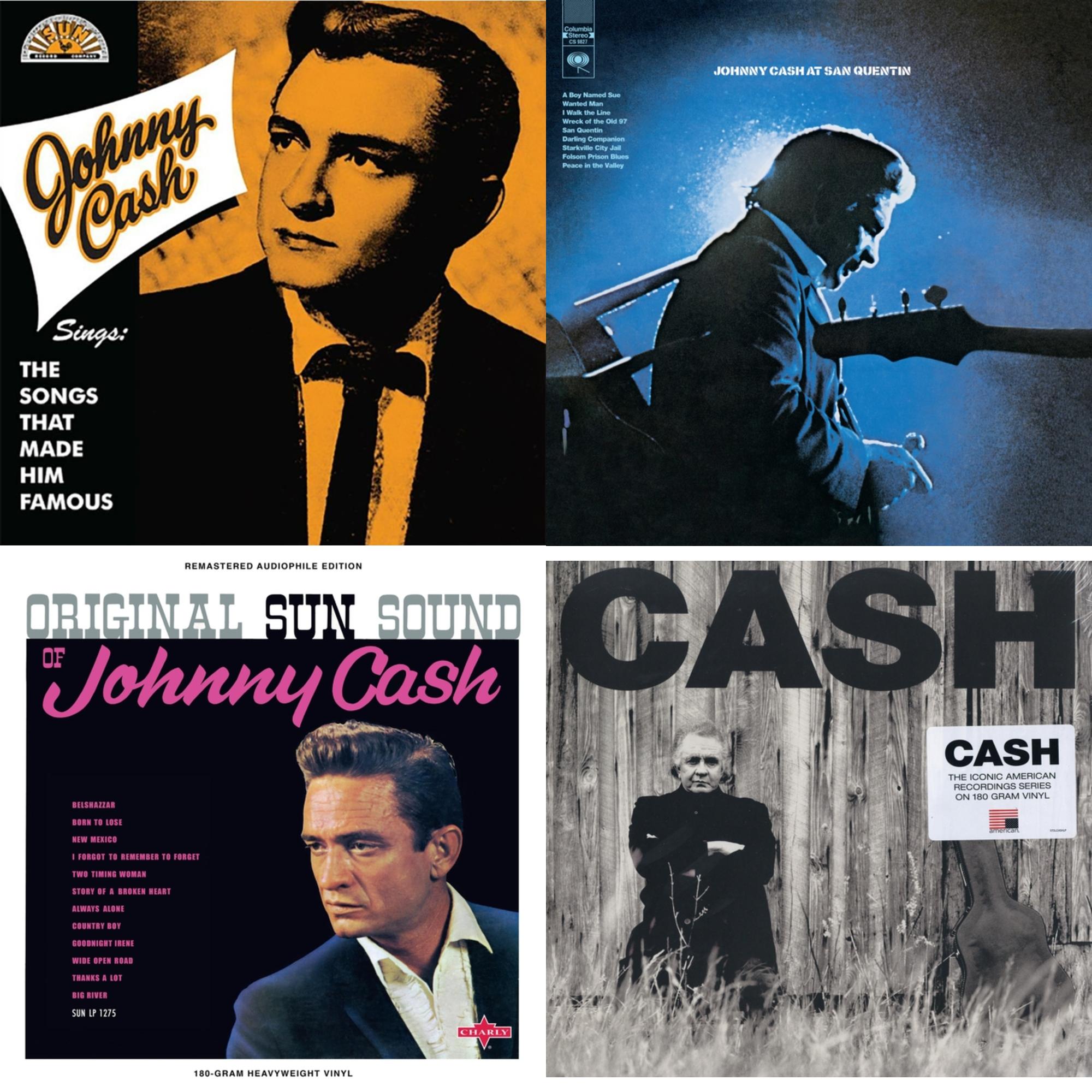 Sings The Songs That Made Him Famous (Remastered 2023) (Tangerine LP Vinyl) & At San Quentin & Original Sun Sound Of Johnny Cash & American Ii: Unchained (180G)