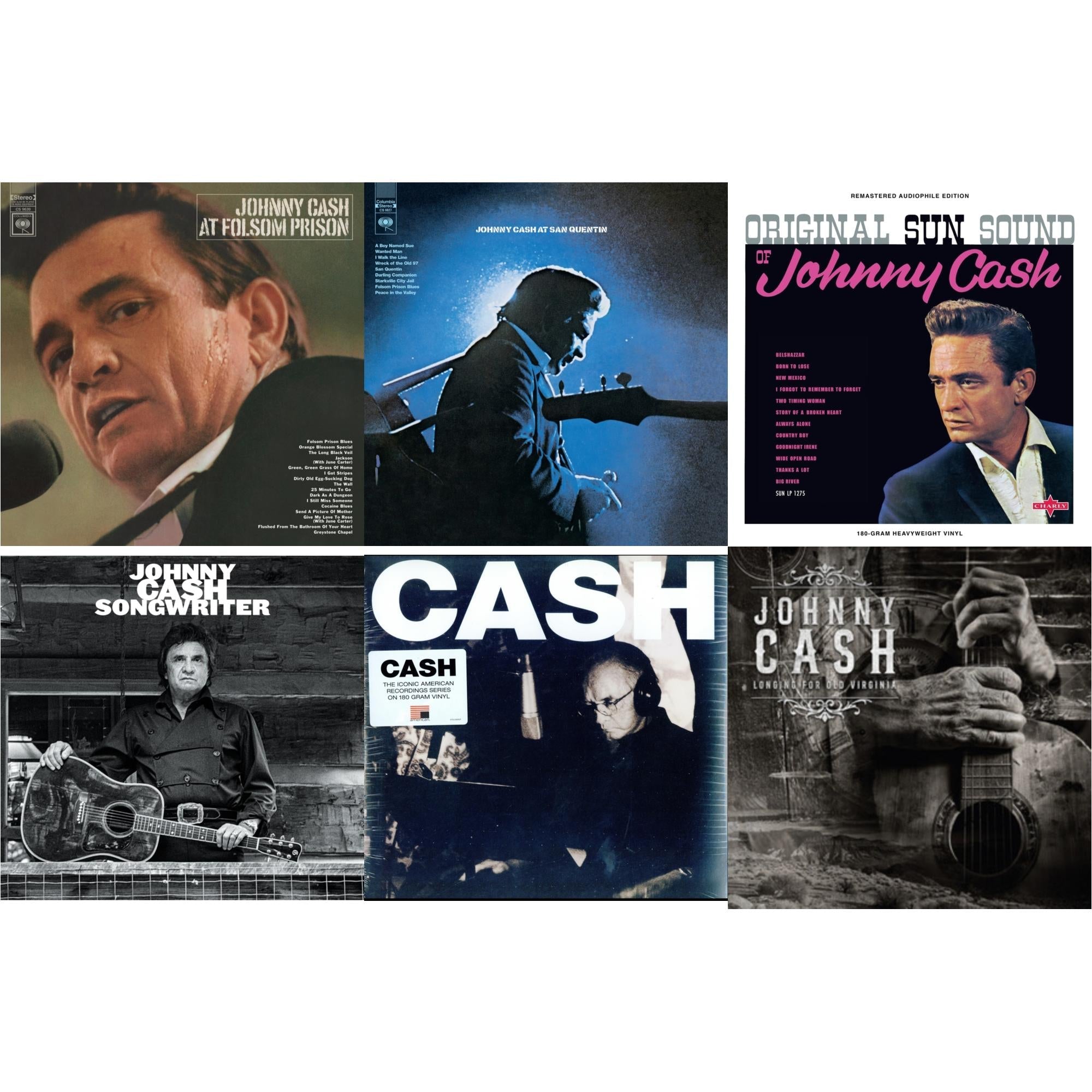At Folsom Prison & At San Quentin & Original Sun Sound Of Johnny Cash & Songwriter & American V: A Hundered Ways & Longing For Old Virginia 1976 (2LP)