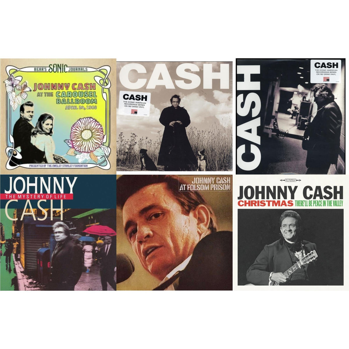 Bear's Sonic Journals: Johnny Cash, At The Carousel Ballroom, April 24, 1968 (2LP) & American Recordings & American Iii: Soitary Man & Mystery Of Life & At Folsom Prison & Christmas: There'll Be Peace In The Valley