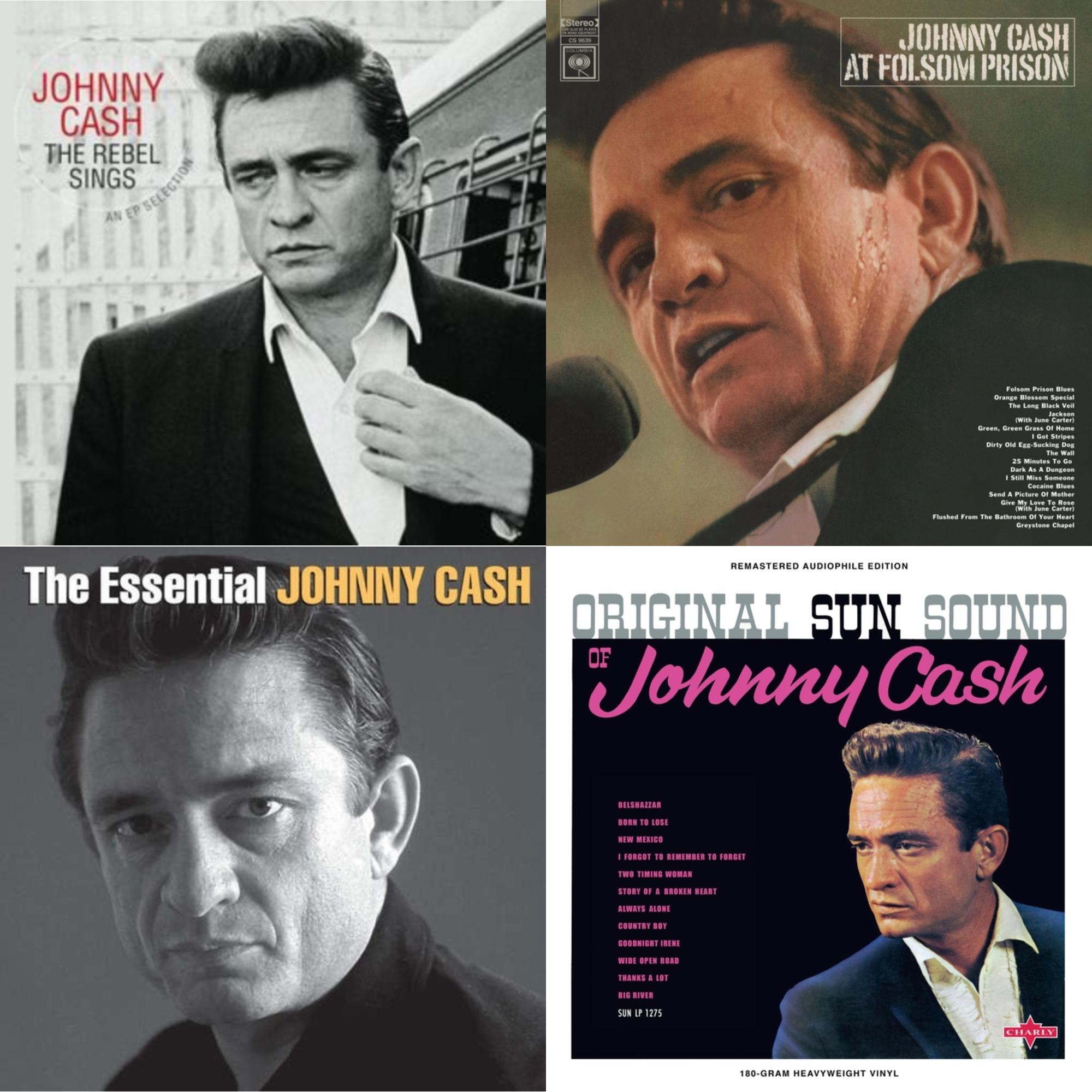 At Folsom Prison & Original Sun Sound Of Johnny Cash & Rebel Sings (Crystal Clear & Solid Silver LP Vinyl) & Essential Johnny Cash