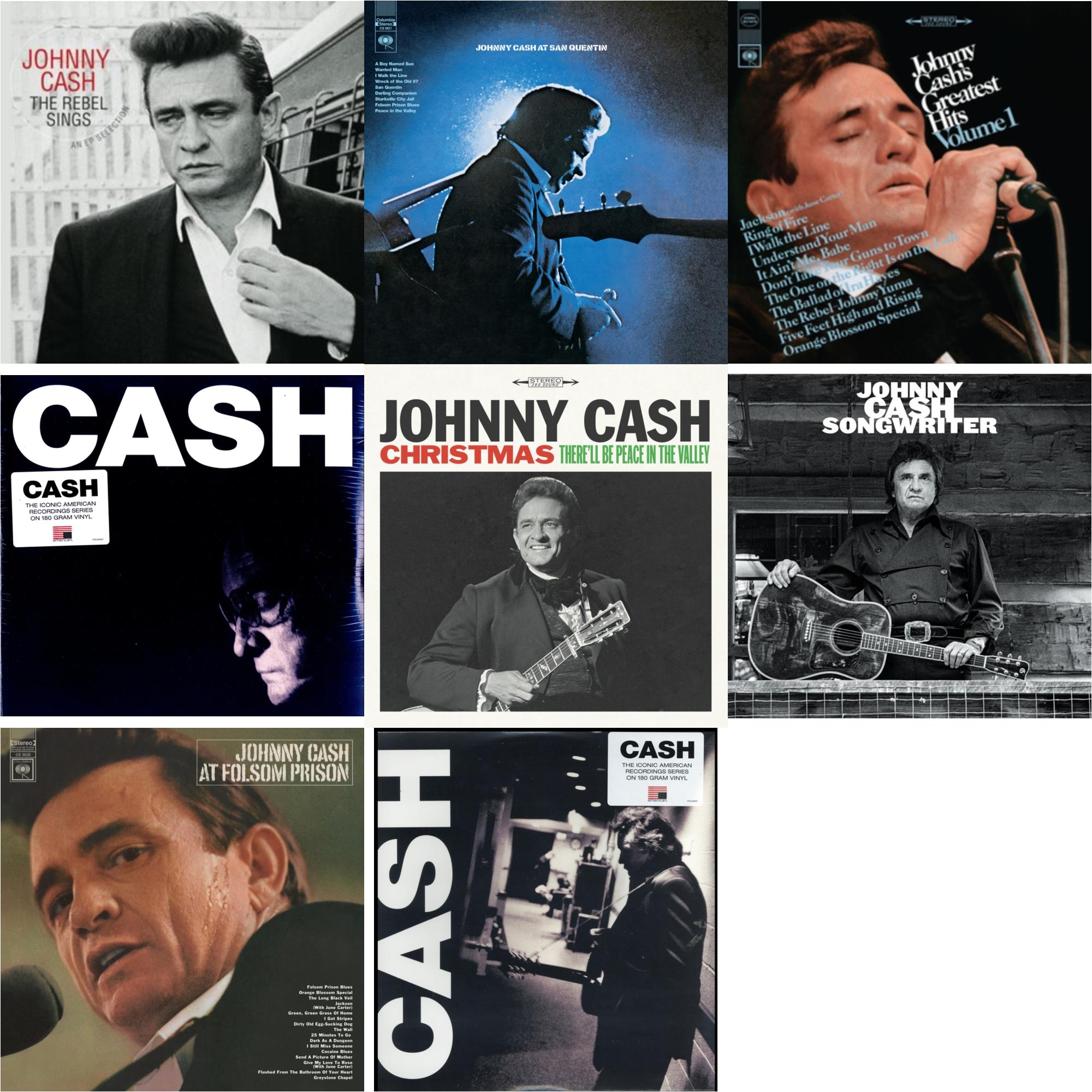 At Folsom Prison & At San Quentin & Greatest Hits, Volume 1 & Songwriter & American Iii: Soitary Man & American Iv: The Man Comes Around & Rebel Sings (Crystal Clear & Solid Silver LP Vinyl) & Christmas: There'll Be Peace In The Valley