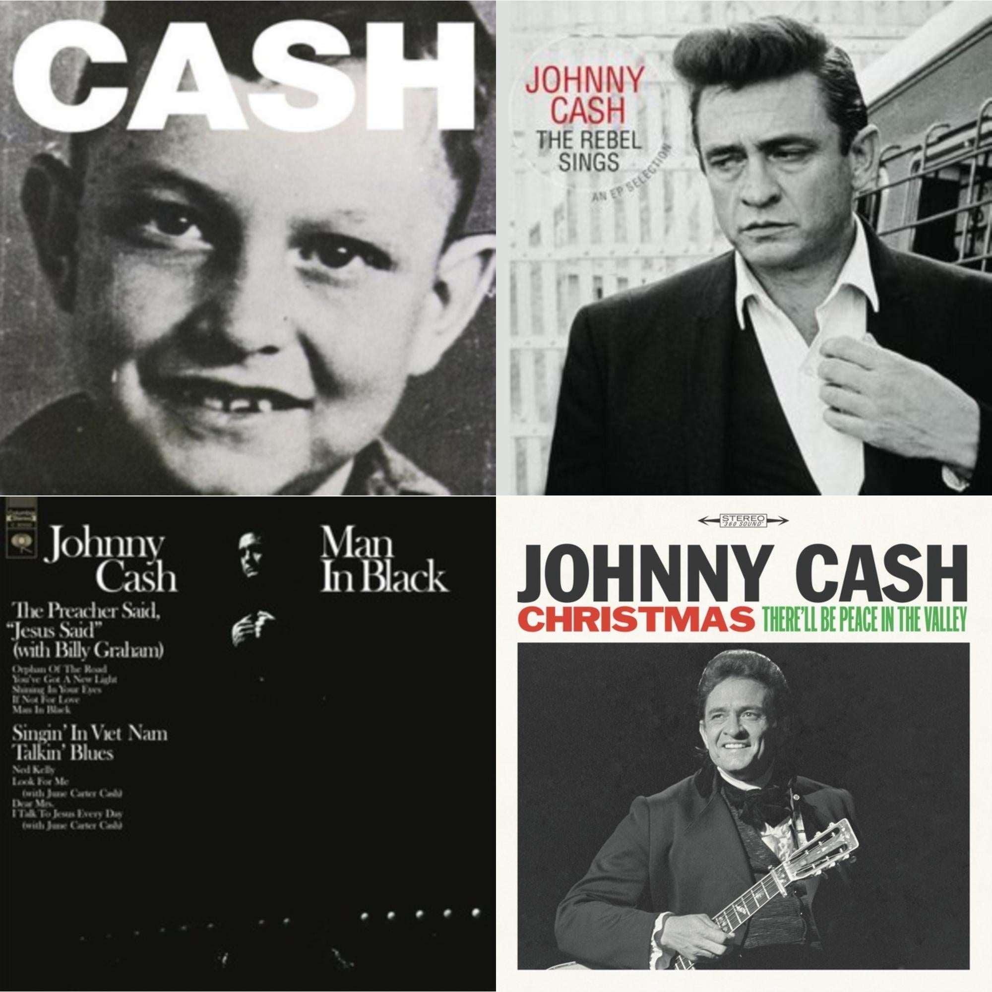 American Vi: Ain't No Grave & Rebel Sings (Crystal Clear & Solid Silver LP Vinyl) & Man In Black (White LP Vinyl) & Christmas: There'll Be Peace In The Valley