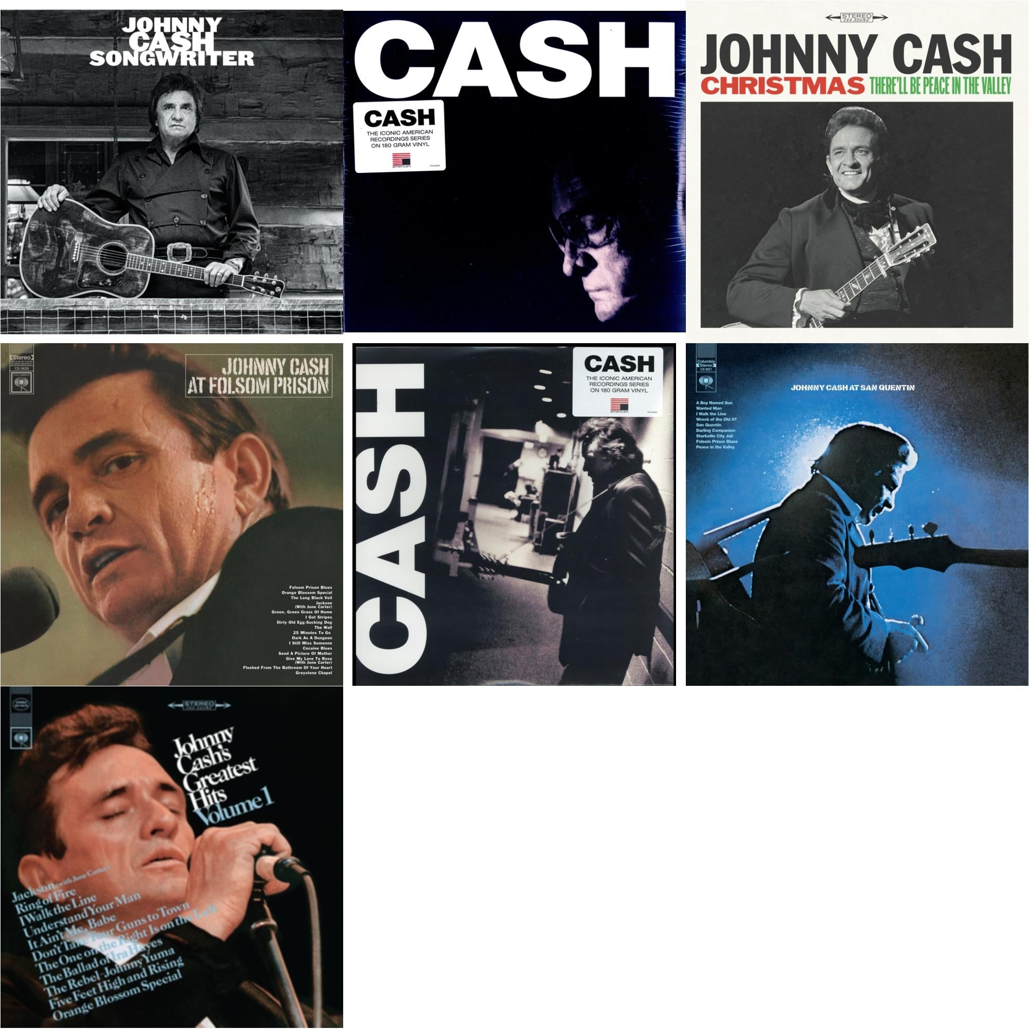 At Folsom Prison & At San Quentin & Greatest Hits, Volume 1 & Songwriter & American Iii: Soitary Man & American Iv: The Man Comes Around & Christmas: There'll Be Peace In The Valley