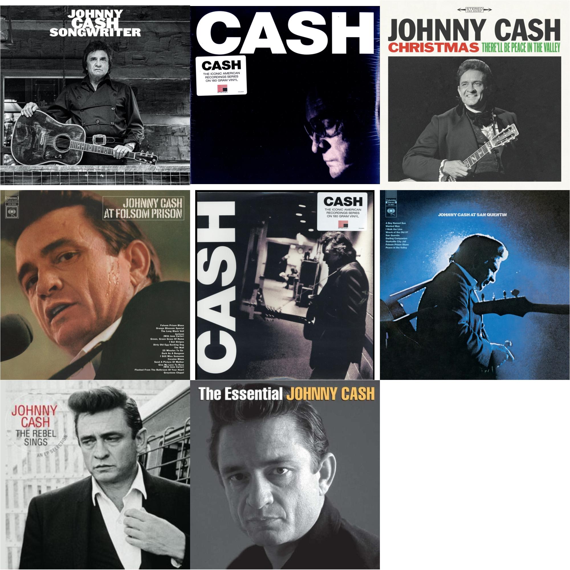 At Folsom Prison & At San Quentin & Songwriter & American Iii: Soitary Man & American Iv: The Man Comes Around & Rebel Sings (Crystal Clear & Solid Silver LP Vinyl) & Essential Johnny Cash & Christmas: There'll Be Peace In The Valley