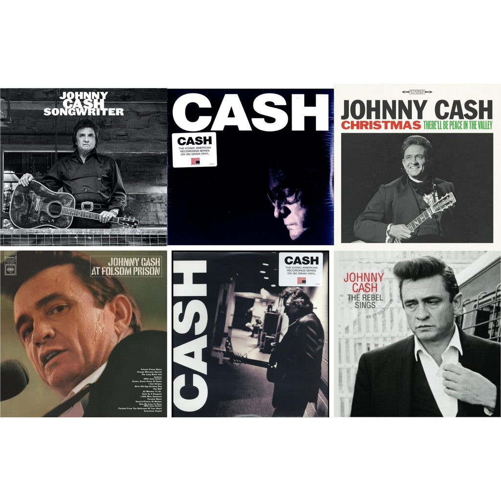 At Folsom Prison & Songwriter & American Iii: Soitary Man & American Iv: The Man Comes Around & Rebel Sings (Crystal Clear & Solid Silver LP Vinyl) & Christmas: There'll Be Peace In The Valley