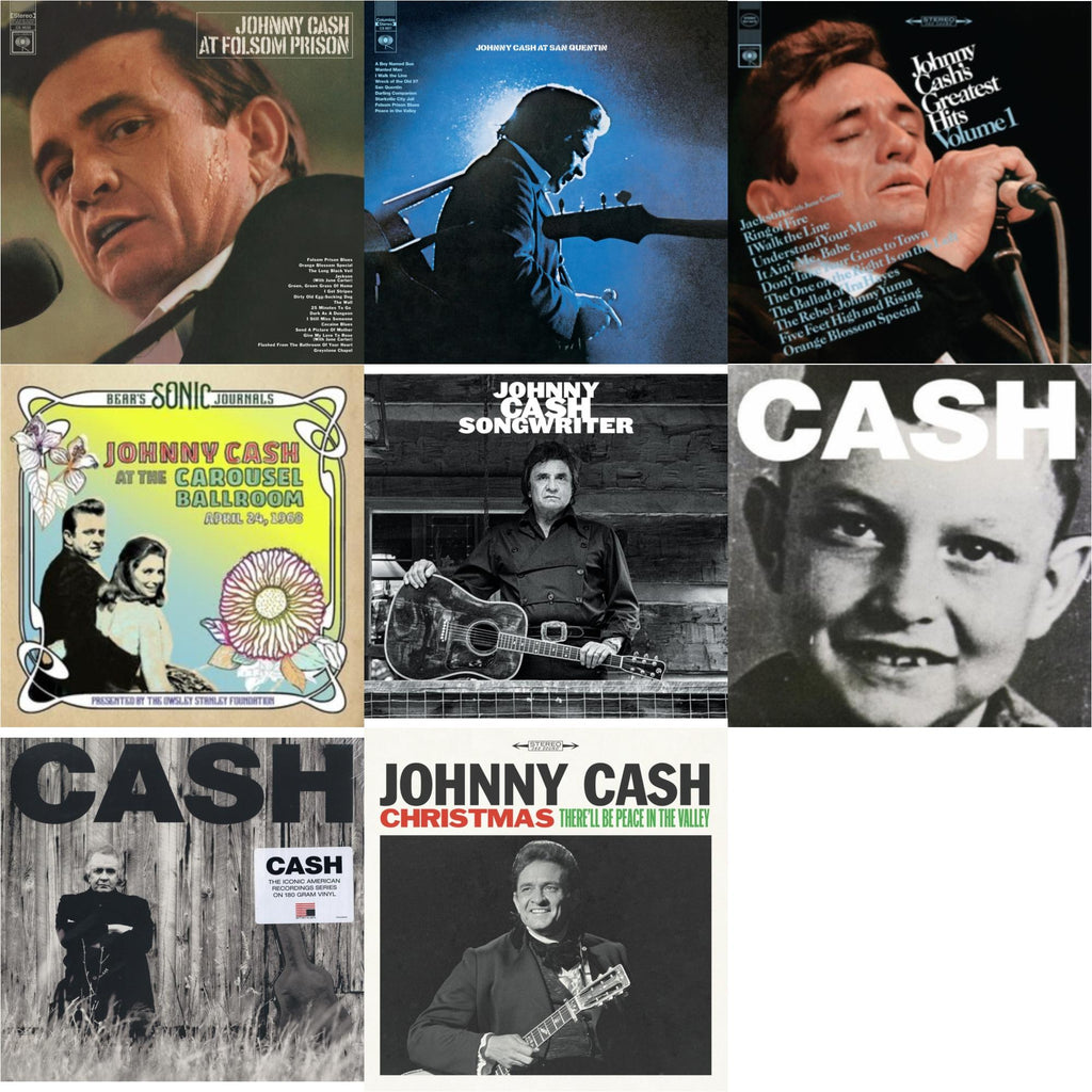 Johnny Cash - At Folsom Prison & At San Quentin & Greatest Hits, Volume 1 & Bear's Sonic Journals: Johnny Cash, At The Carousel Ballroom, April 24, 1968 (2LP) & Songwriter & American Vi: Ain't No Grave & American Ii: Unchained (180G) & Christmas: