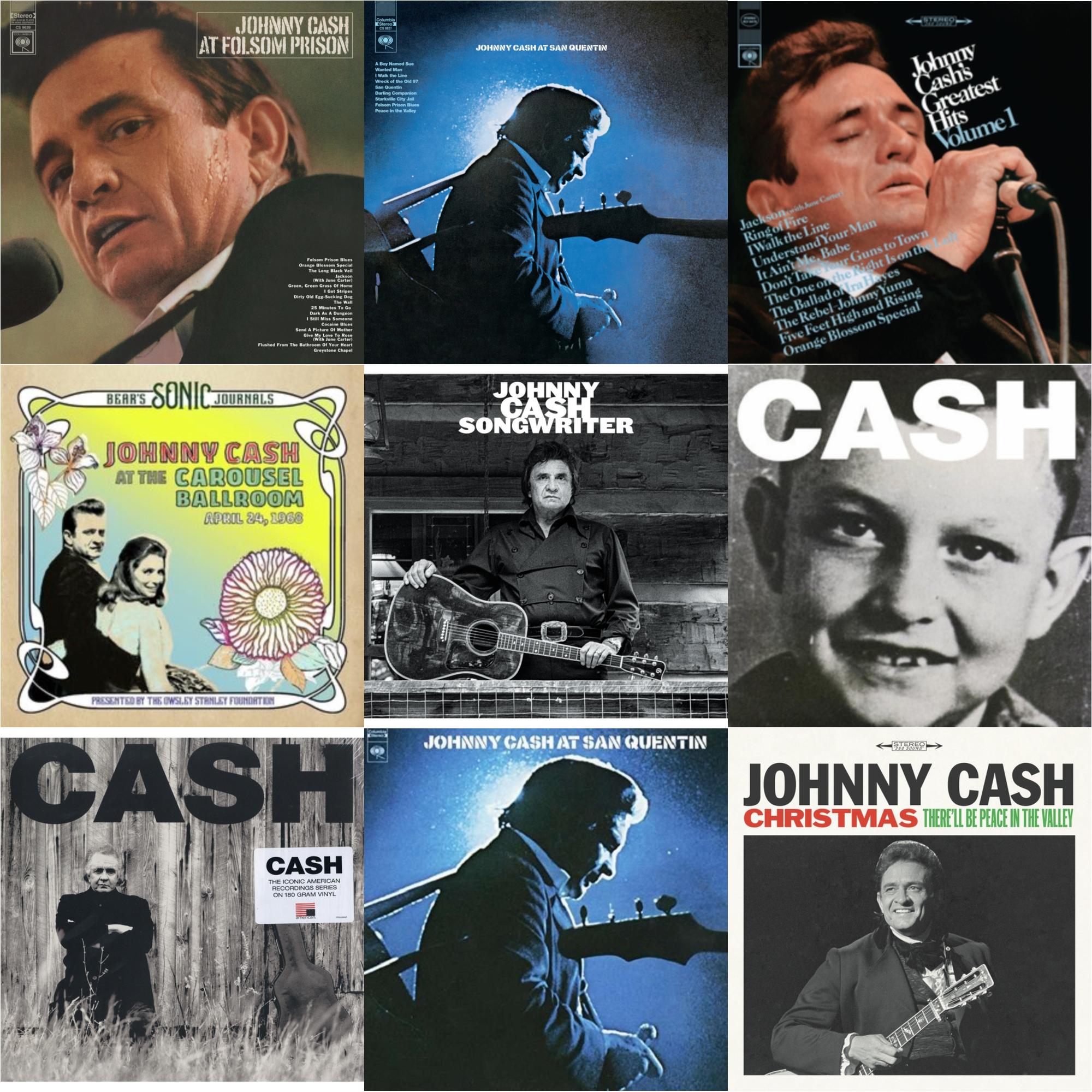 Johnny Cash - At Folsom Prison & At San Quentin & Greatest Hits, Volume 1 & Bear's Sonic Journals: Johnny Cash, At The Carousel Ballroom, April 24, 1968 (2LP) & Songwriter & American Vi: Ain't No Grave & American Ii: Unchained (180G) & At San Quentin