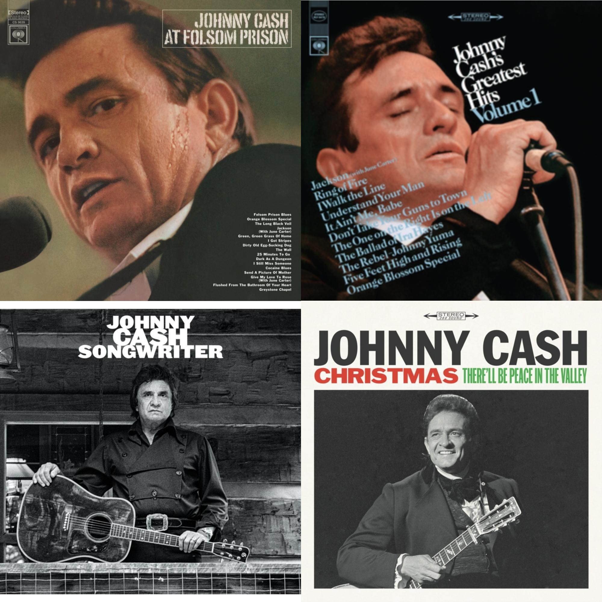 At Folsom Prison & Greatest Hits, Volume 1 & Songwriter & Christmas: There'll Be Peace In The Valley