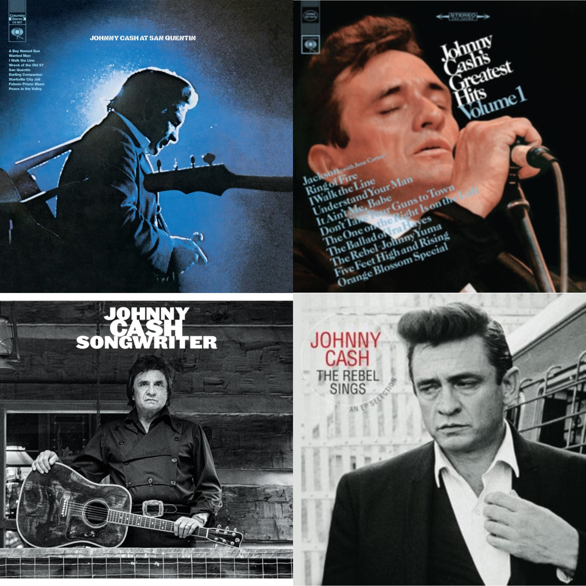 At San Quentin & Greatest Hits, Volume 1 & Songwriter & Rebel Sings (Crystal Clear & Solid Silver LP Vinyl)