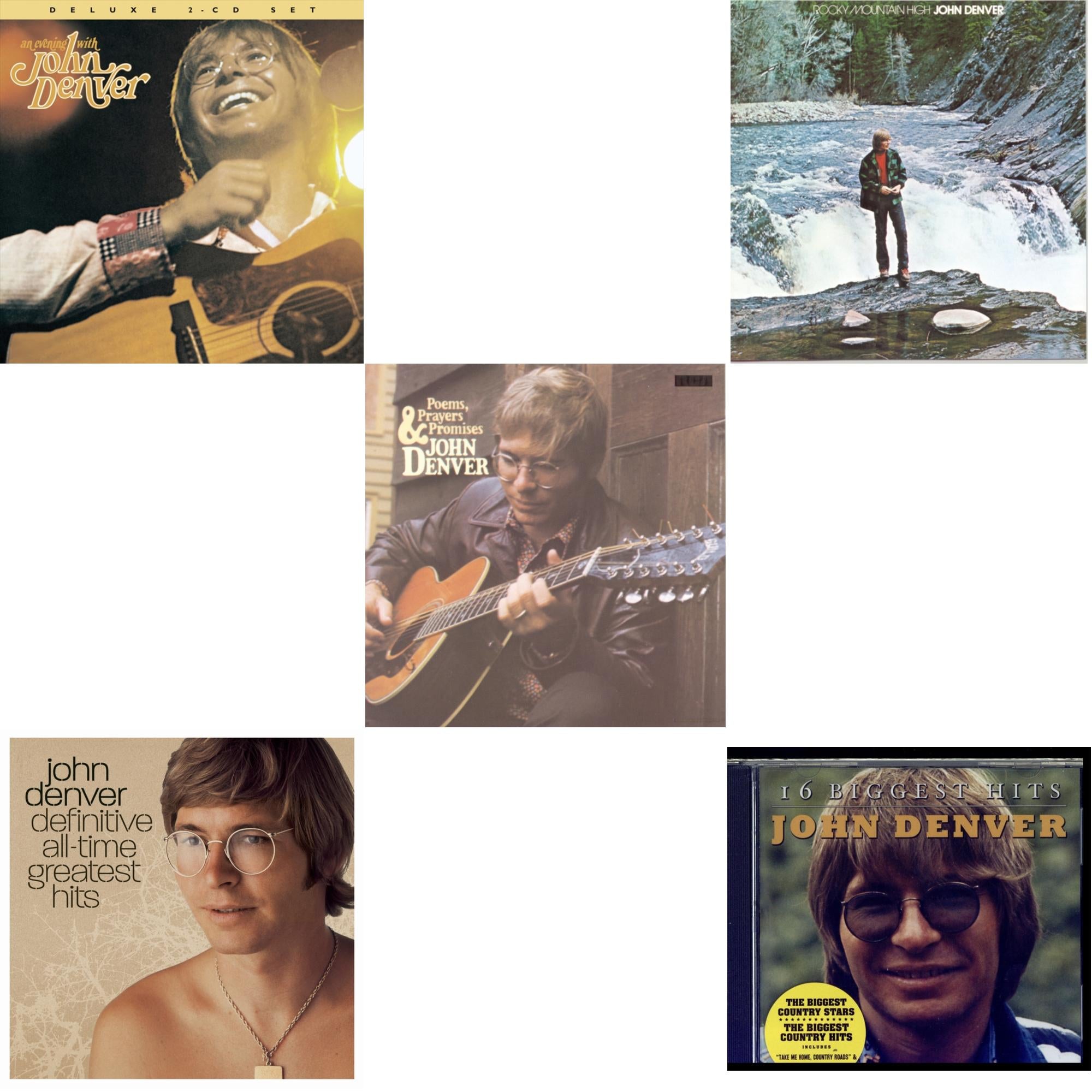 Evening With John Denver & Definitive All Time Greatest Hits & Poems Prayers & Promises & Rocky Mountain High & 16 Biggest Hits
