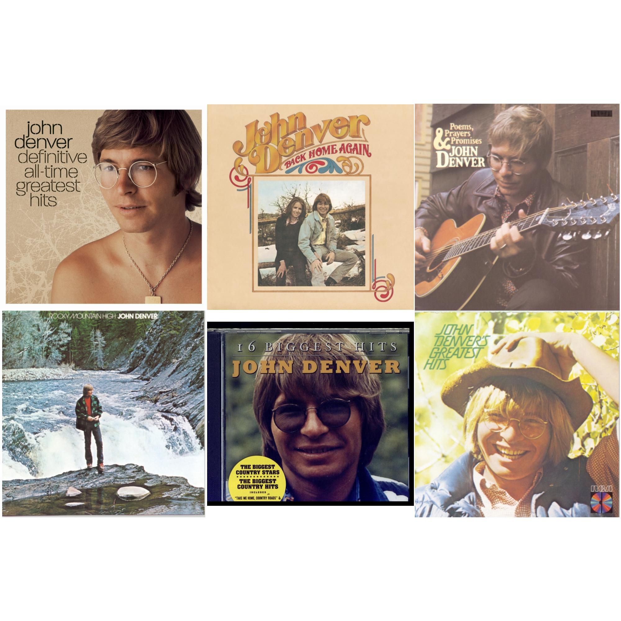 John Denver - Definitive All Time Greatest Hits & Back Home Again & Poems Prayers & Promises & Rocky Mountain High & 16 Biggest Hits & Greatest Hits - CD Bundle