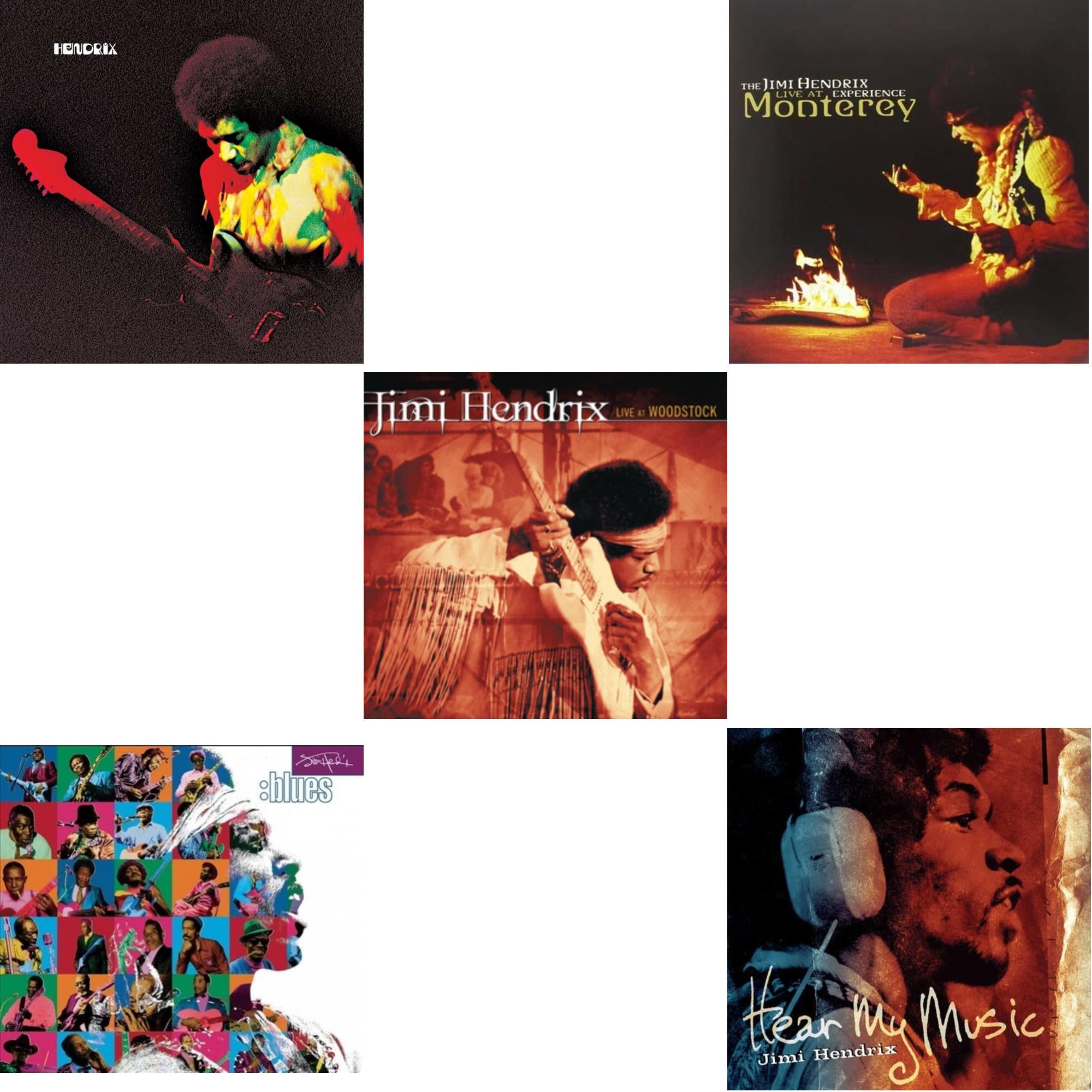 Band Of Gypsys (180G/50Th Anniversary/Booklet/Images/Essay By John Mcdermott/Poster) & Blues (2LP/180G/Gatefold) & Live At Woodstock & Live At Monterey (180G) & Hear My Music (2LP/Gatefold) (180G)