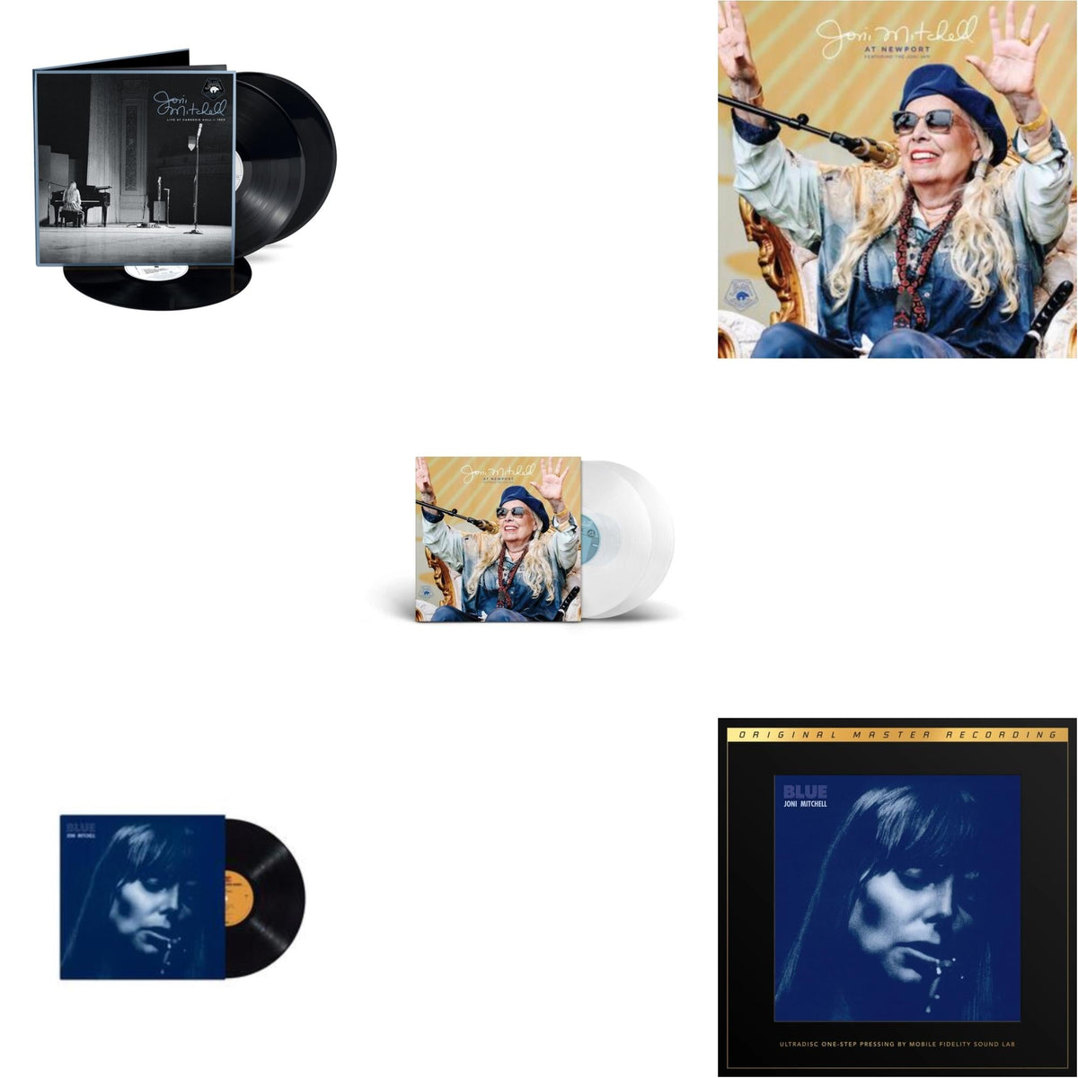 Joni Mitchell - At Newport (2LP/Clear Vinyl) & At Newport (2LP) & Blue & Live At Carnegie Hall 1969 (3LP) & Blue (2LP Box/180G/45RPM Supervinyl Ultradisc One-Step/Limited/Numbered)
