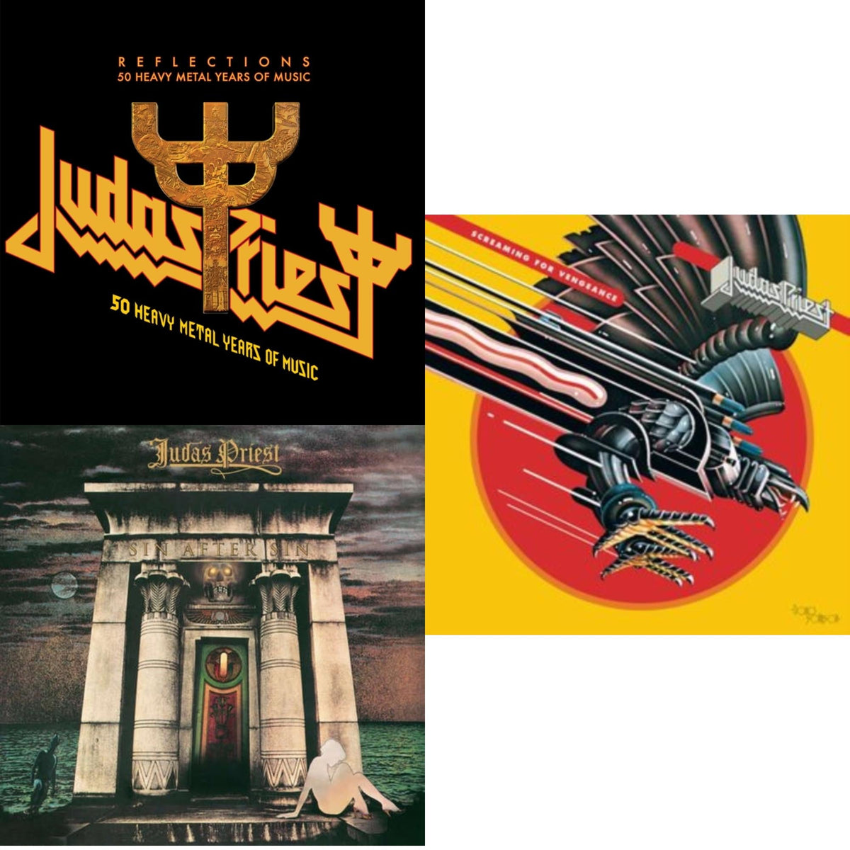 Reflections - 50 Heavy Metal Years Of Music (2LP/180G/Red Vinyl) & Sin After Sin (180G/Dl Card) & Screaming For Vengeance (180G/Dl Card)