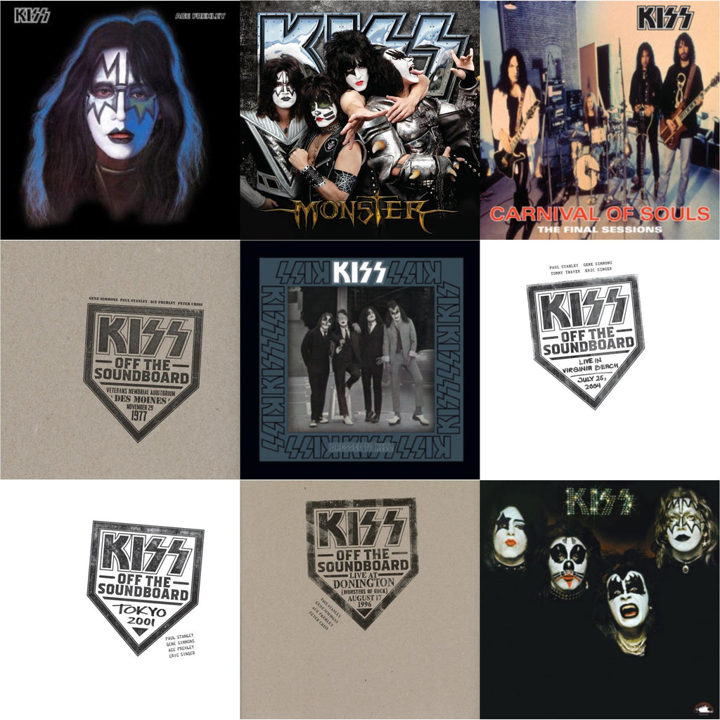 This is a 9 LP Vinyl SKU bundle.
1.This LP Vinyl is brand new.Format: LP VinylMusic Style: Hard RockThis item's title is: Kiss Off The Soundboard: Tokyo 2001 (3LP)Artist: KissLabel: UMEBarcode: 602435345574Release Date: 6/11/2021
2.This LP Vinyl is brand new.