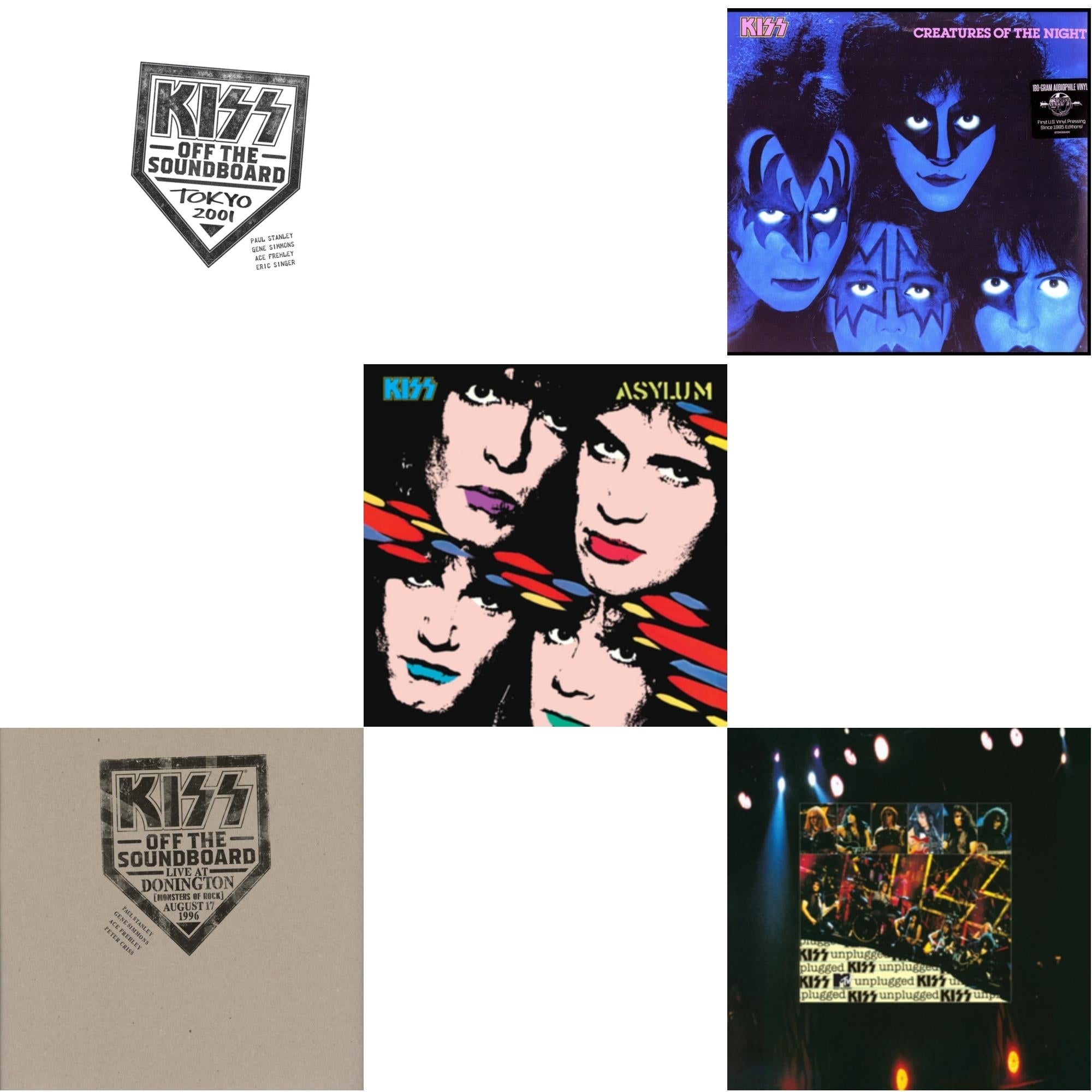 Kiss Off The Soundboard: Tokyo 2001 (3LP) & Kiss Off The Soundboard: Donington 1996 (Live) (3LP) & Asylum & Creatures Of Night & Mtv Unplugged