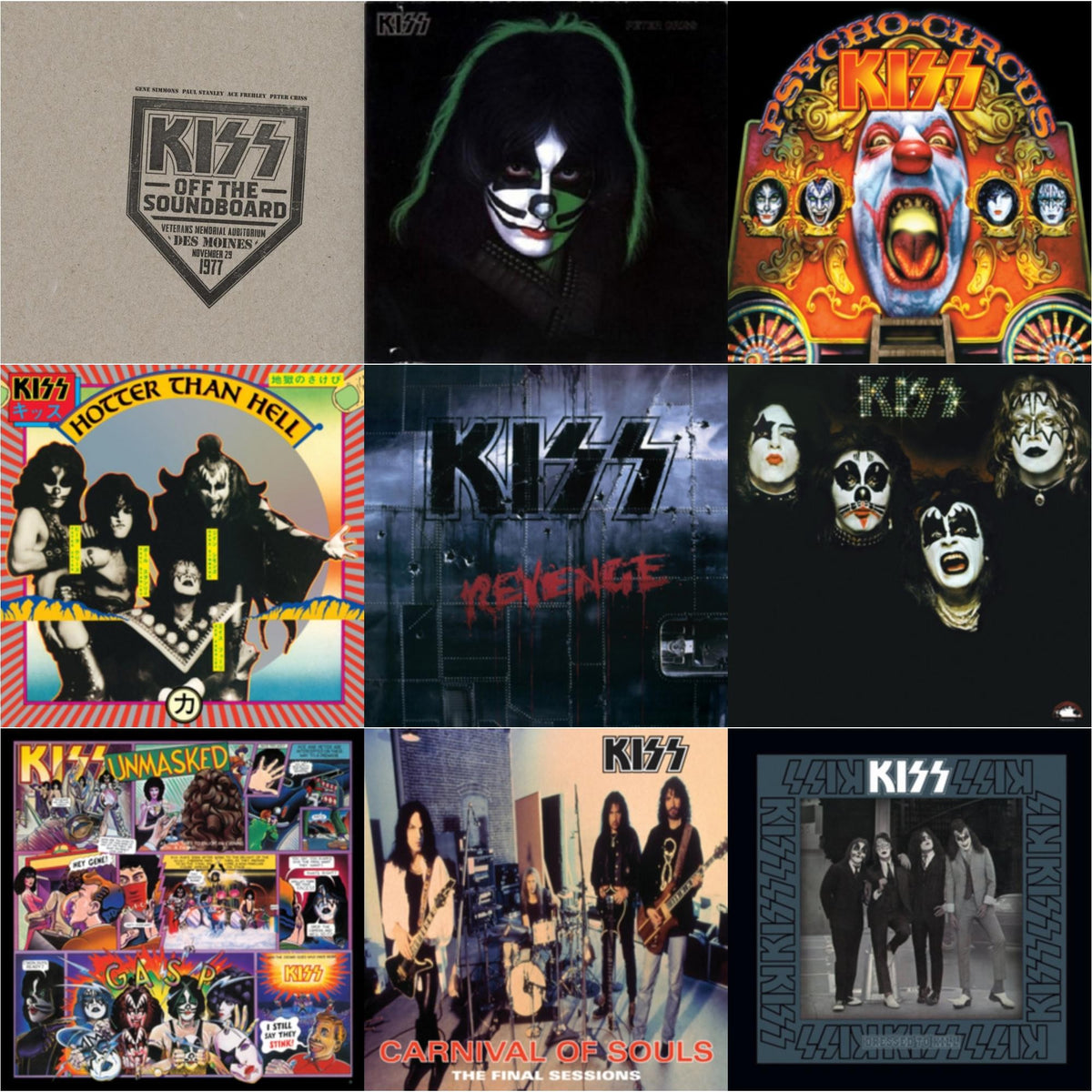 Kiss Off The Soundboard: Live In Des Moines (2LP) & Kiss & Revenge & Hotter Than Hell & Psycho Circus & Unmasked & Dressed To Kill & Carnival Of Souls & Peter Criss