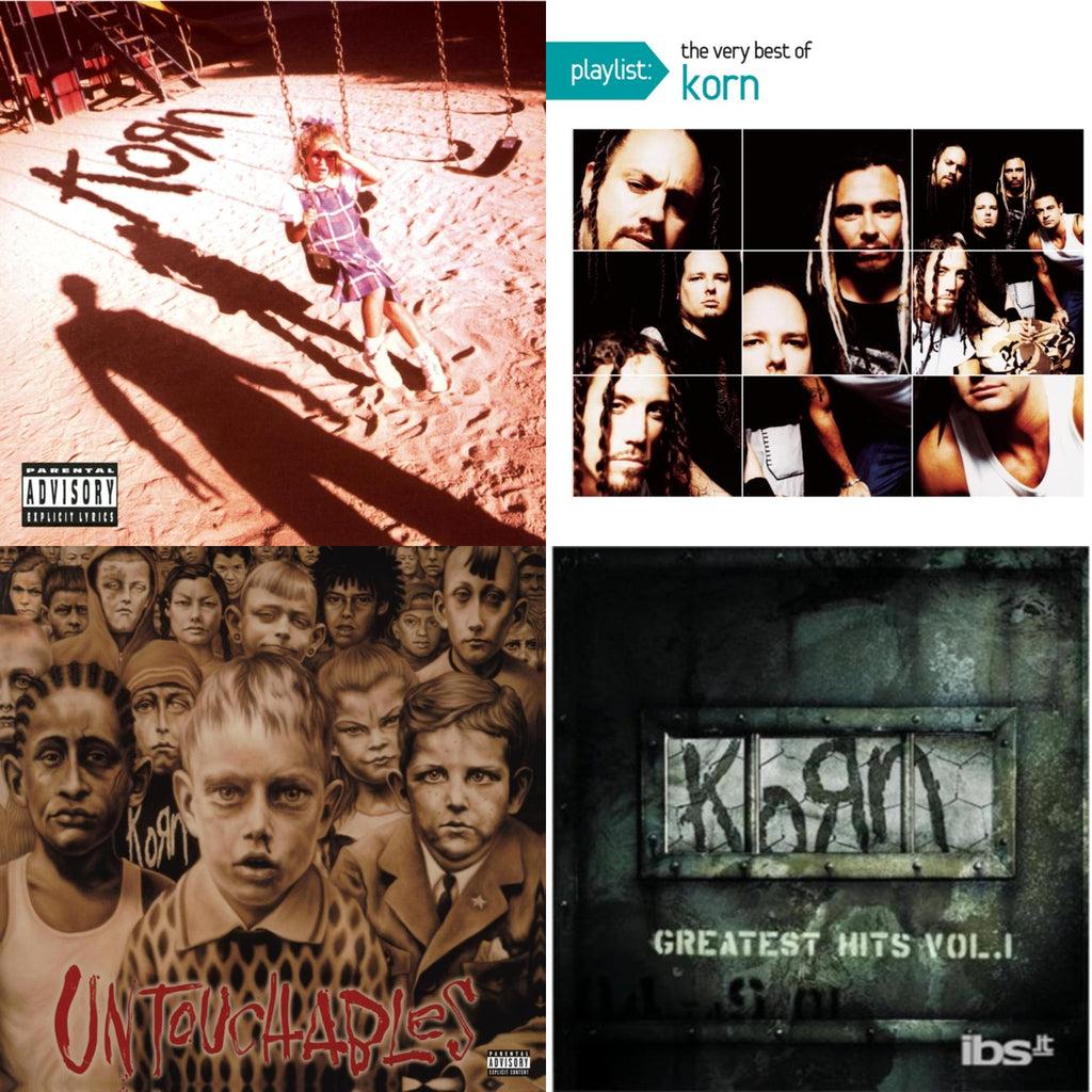 This is a 4 CD SKU bundle.
1.This CD is brand new.Format: CDMusic Style: Nu MetalThis item's title is: Korn (Explicit)Artist: KornLabel: LEGACYBarcode: 886978795120Release Date: 3/15/2011
2.This CD is brand new.