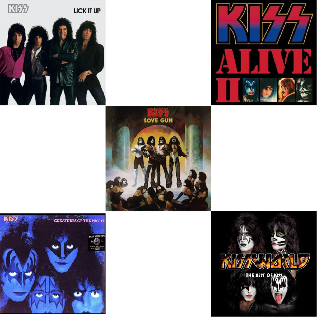 Lick It Up & Creatures Of Night & Love Gun & Alive Ii & Kissworld - The Best Of Kiss (2 LP)