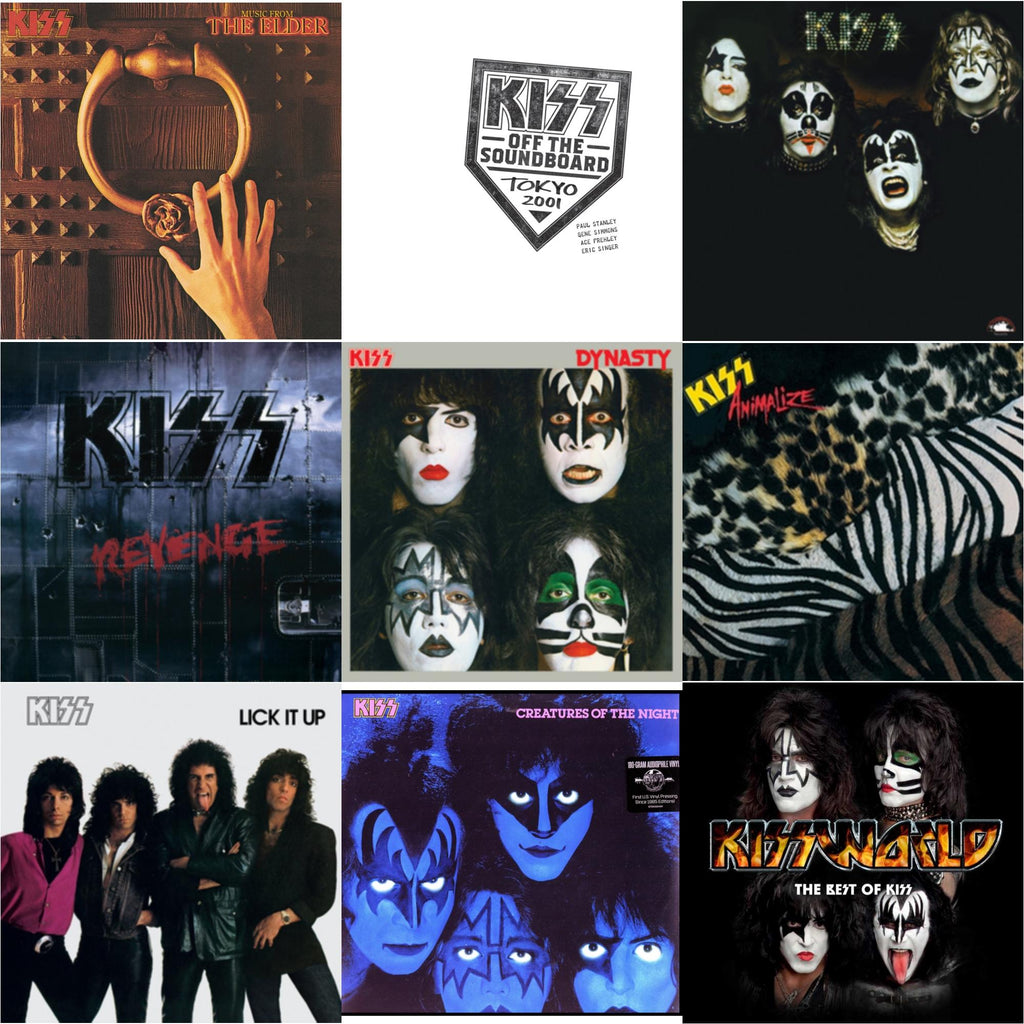 Music From The Elder (Half-Speed Master/Clear LP Vinyl/180G) & Kiss Off The Soundboard: Tokyo 2001 (3LP) & Kiss & Revenge & Dynasty & Animalize & Lick It Up & Creatures Of Night & Kissworld - The Best Of Kiss (2 LP)