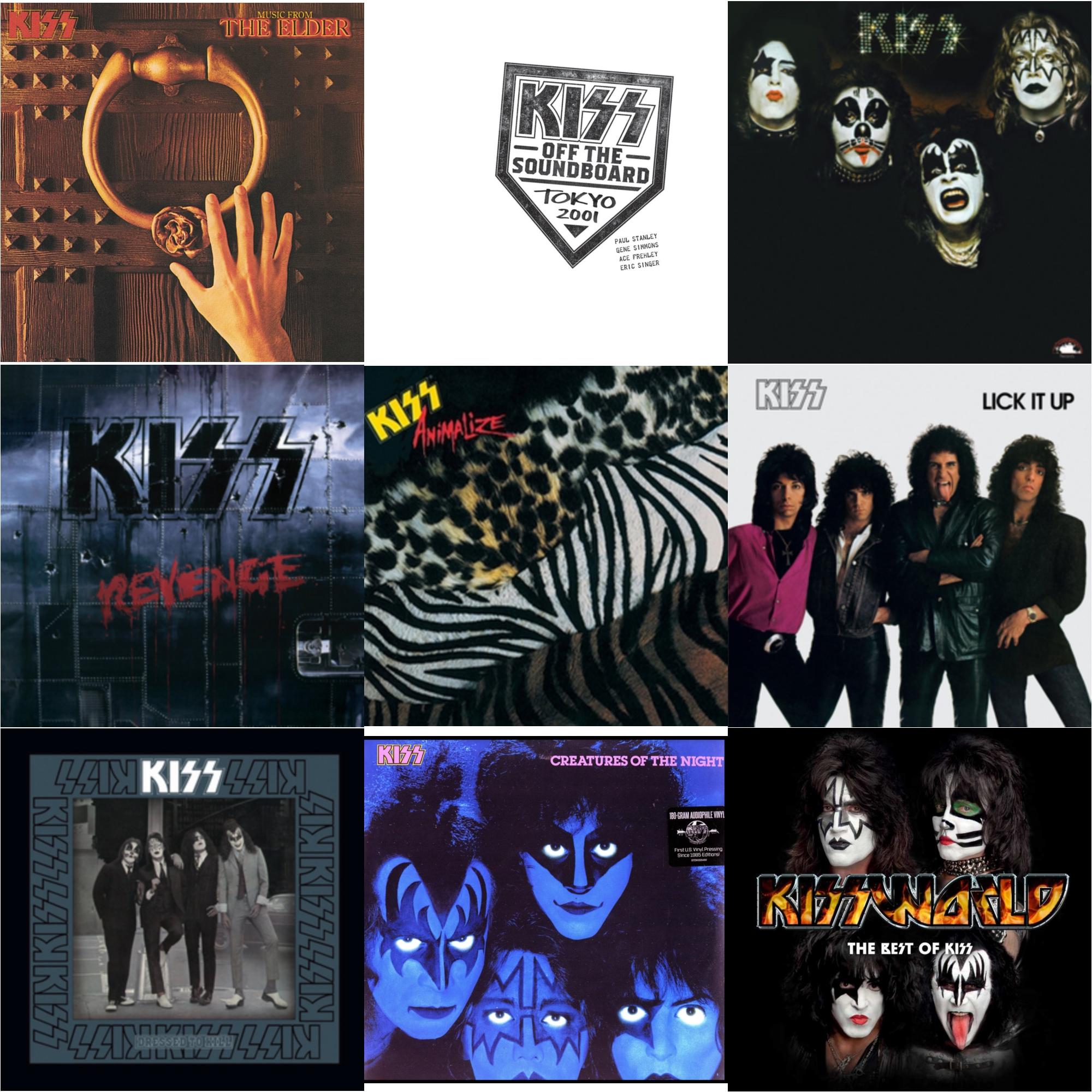 Music From The Elder (Half-Speed Master/Clear LP Vinyl/180G) & Kiss Off The Soundboard: Tokyo 2001 (3LP) & Kiss & Revenge & Animalize & Lick It Up & Dressed To Kill & Creatures Of Night & Kissworld - The Best Of Kiss (2 LP)