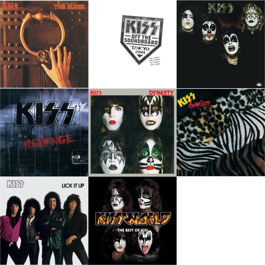 Music From The Elder (Half-Speed Master/Clear LP Vinyl/180G) & Kiss Off The Soundboard: Tokyo 2001 (3LP) & Kiss & Revenge & Dynasty & Animalize & Lick It Up & Kissworld - The Best Of Kiss (2 LP)