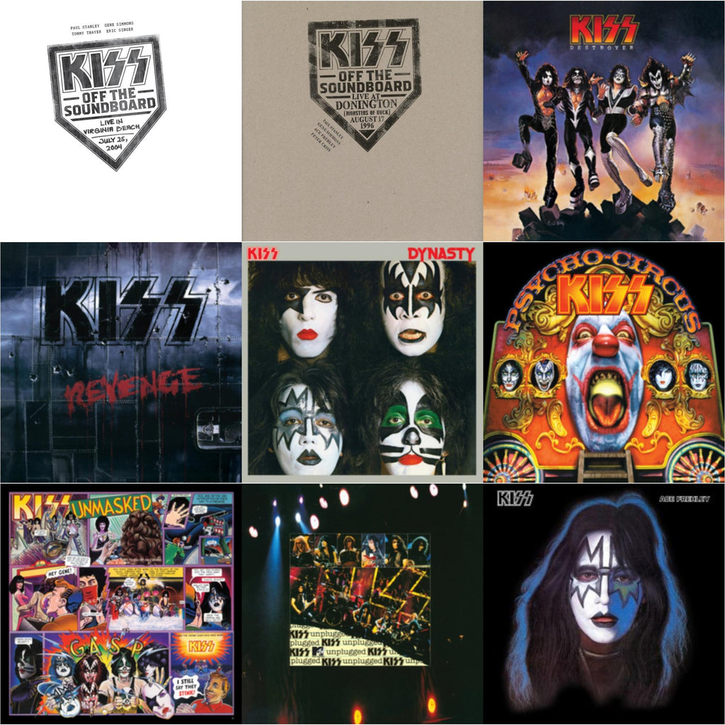 Kiss Off The Soundboard: Live In Virginia Beach (3LP) & Kiss Off The Soundboard: Donington 1996 (Live) (3LP) & Destroyer & Revenge & Dynasty & Psycho Circus & Unmasked & Mtv Unplugged & Ace Frehley