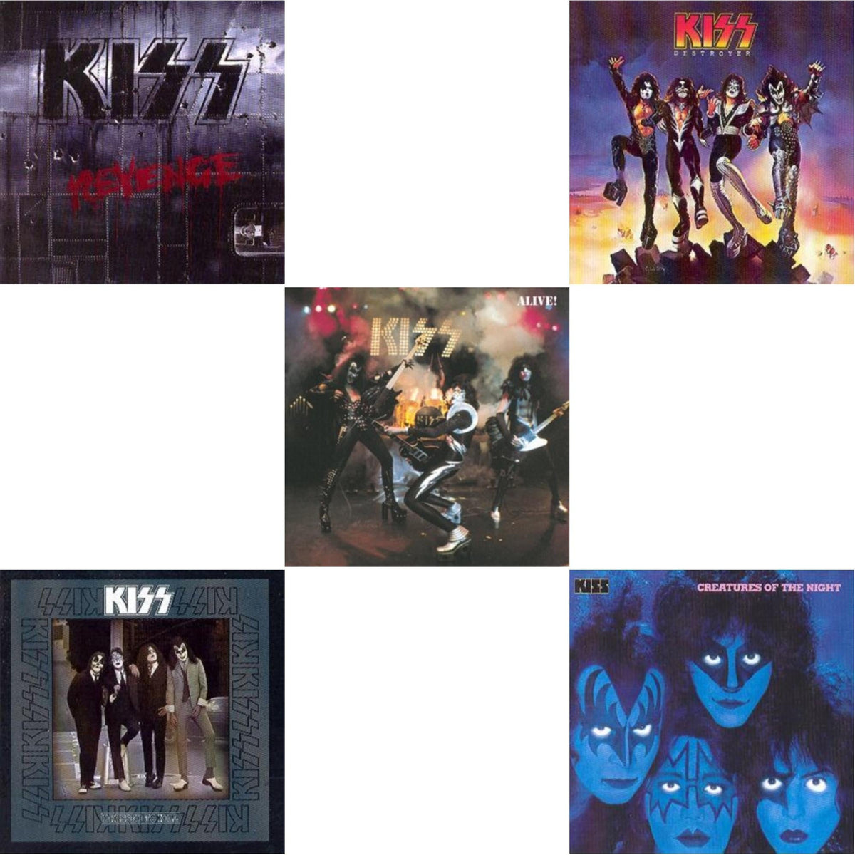 Revenge & Dressed To Kill & Alive & Destroyer & Creatures Of Night