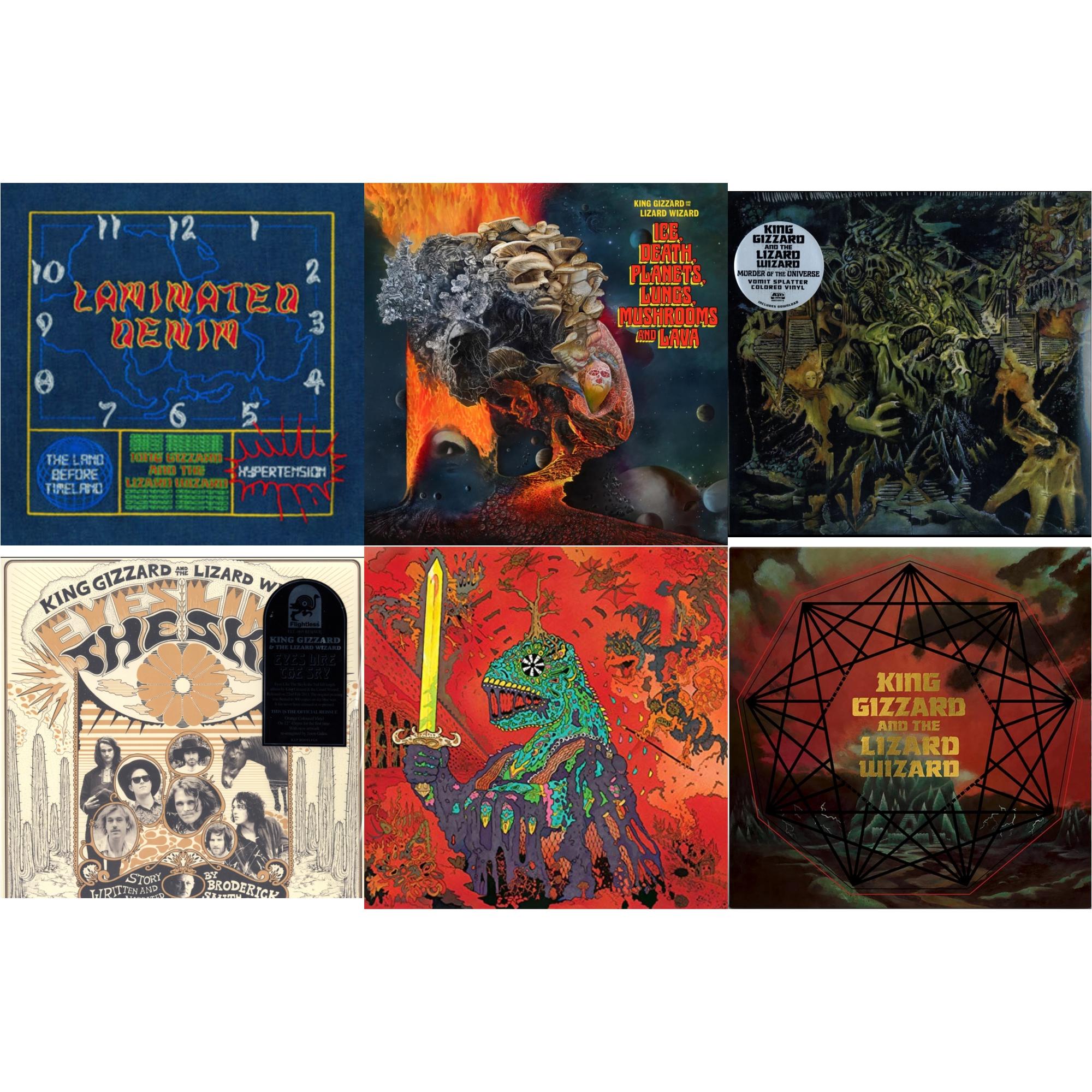 This is a 6 LP Vinyl SKU bundle.
1.This LP Vinyl is brand new.Format: LP VinylMusic Style: Psychedelic RockThis item's title is: Laminated Denim (Lucky Rainbow LP Vinyl)Artist: King Gizzard & The Lizard WizardLabel: KGLWBarcode: 198704290206Release Date: 4/25/2025
2.