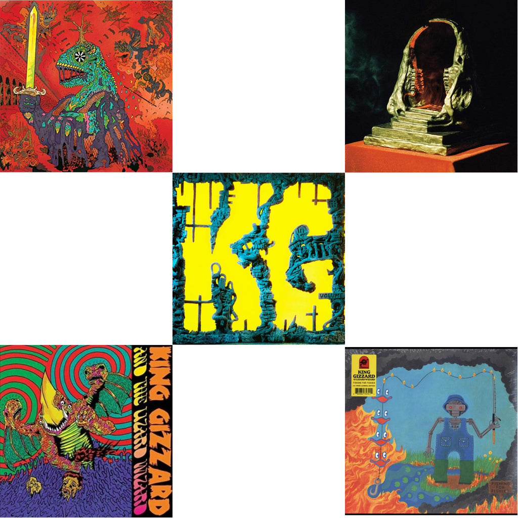 This is a 5 LP Vinyl SKU bundle.
1.This LP Vinyl is brand new.Format: LP VinylMusic Style: Psychedelic RockThis item's title is: 12 Bar Bruise (Sea Foam Green LP Vinyl)Artist: King Gizzard & The Lizard WizardLabel: ATO RECORDSBarcode: 880882339517Release Date: 11/2/2018
2.