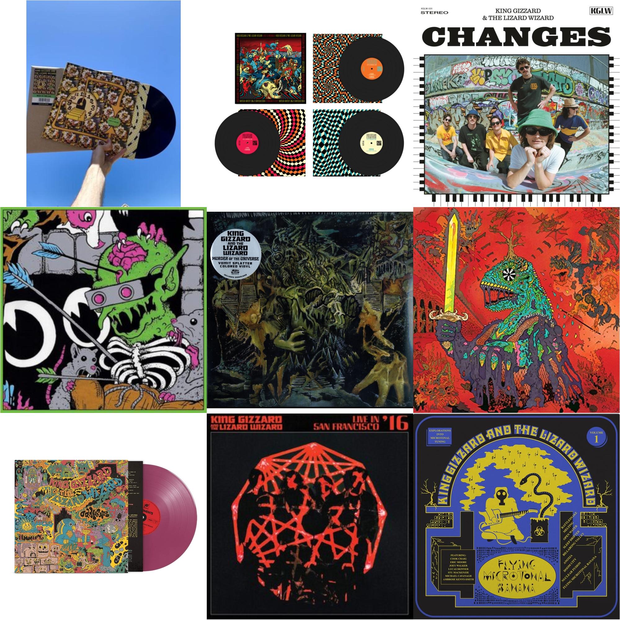 This is a 9 LP Vinyl SKU bundle.
1.This LP Vinyl is brand new.Format: LP VinylMusic Style: Psychedelic RockThis item's title is: Made In TimelandArtist: King Gizzard & The Lizard WizardLabel: KGLWBarcode: 5051083158589Release Date: 4/15/2022
2.This LP Vinyl is brand new.