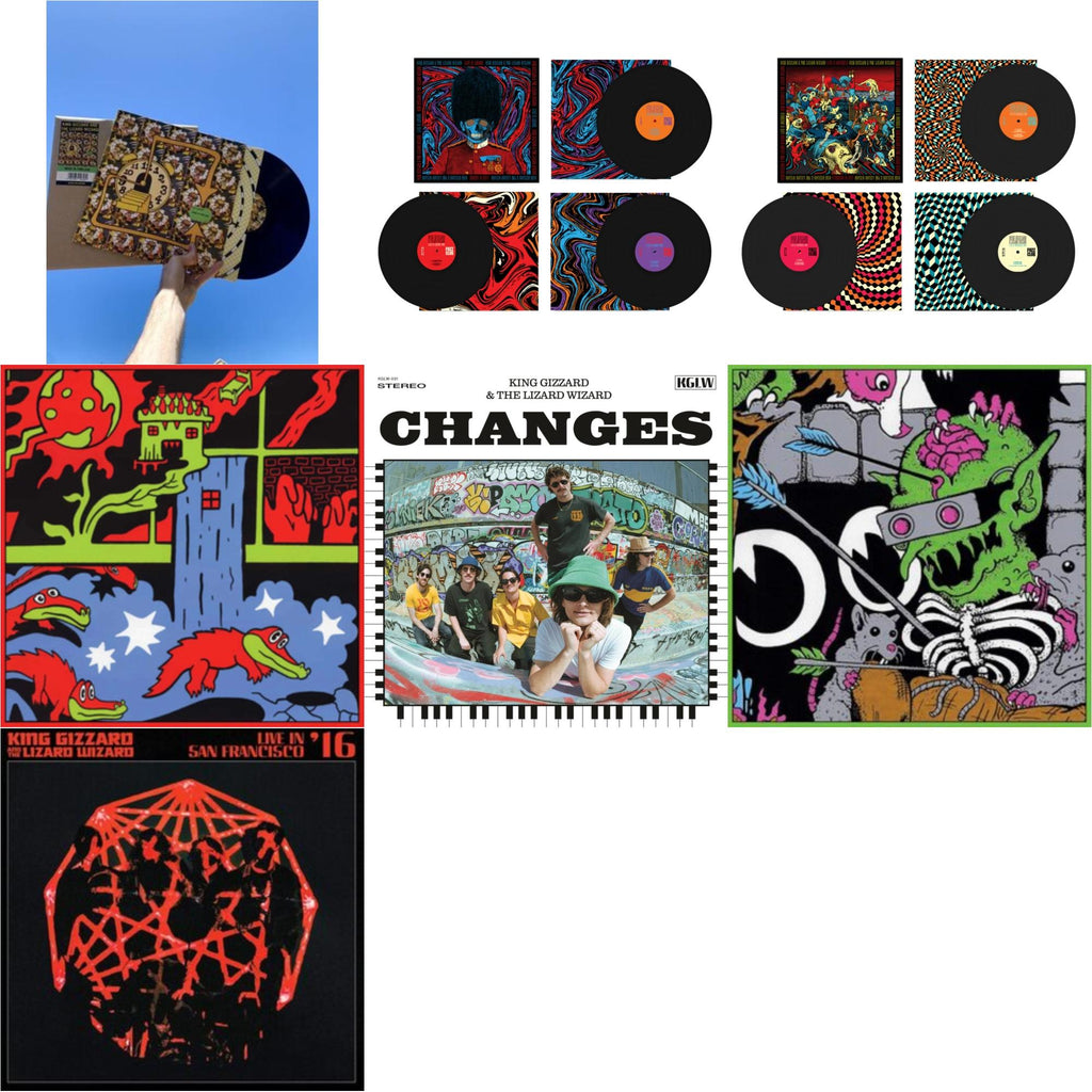 King Gizzard & The Lizard Wizard - Made In Timeland & Live In London '19 (Fuzz Club Official Bootleg) & Live In Brussels '19 (Fuzz Club Official Bootleg) & Live In Paris '19 (Fuzz Club Official Bootleg) & Changes (Recycled Black Wax LP Vinyl) & Live
